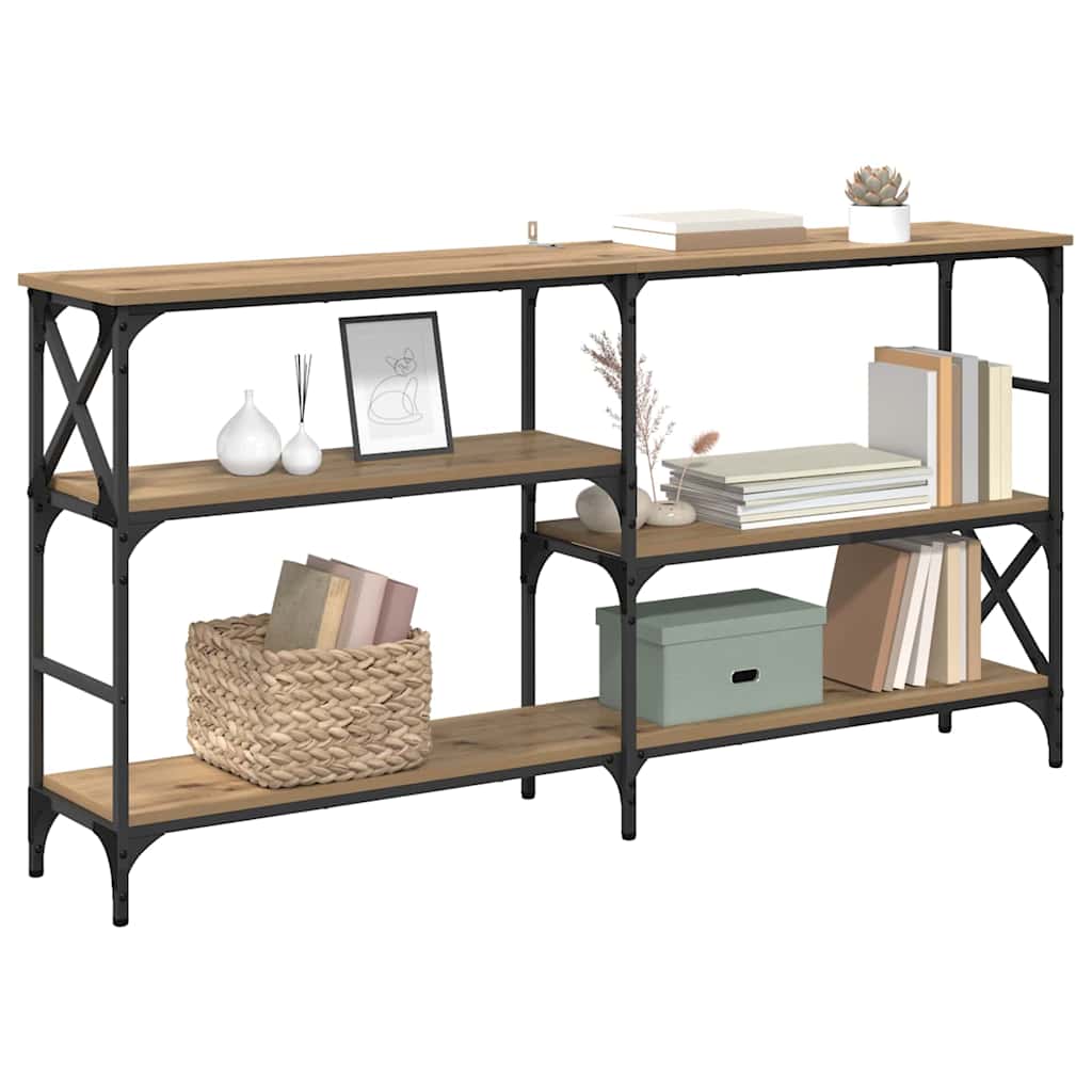 Table console avec étagère chêne artisanal 150 x 29 x 76,5 cm - XIOS