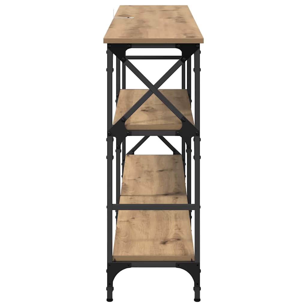 Table console avec étagère chêne artisanal 150 x 29 x 76,5 cm - XIOS