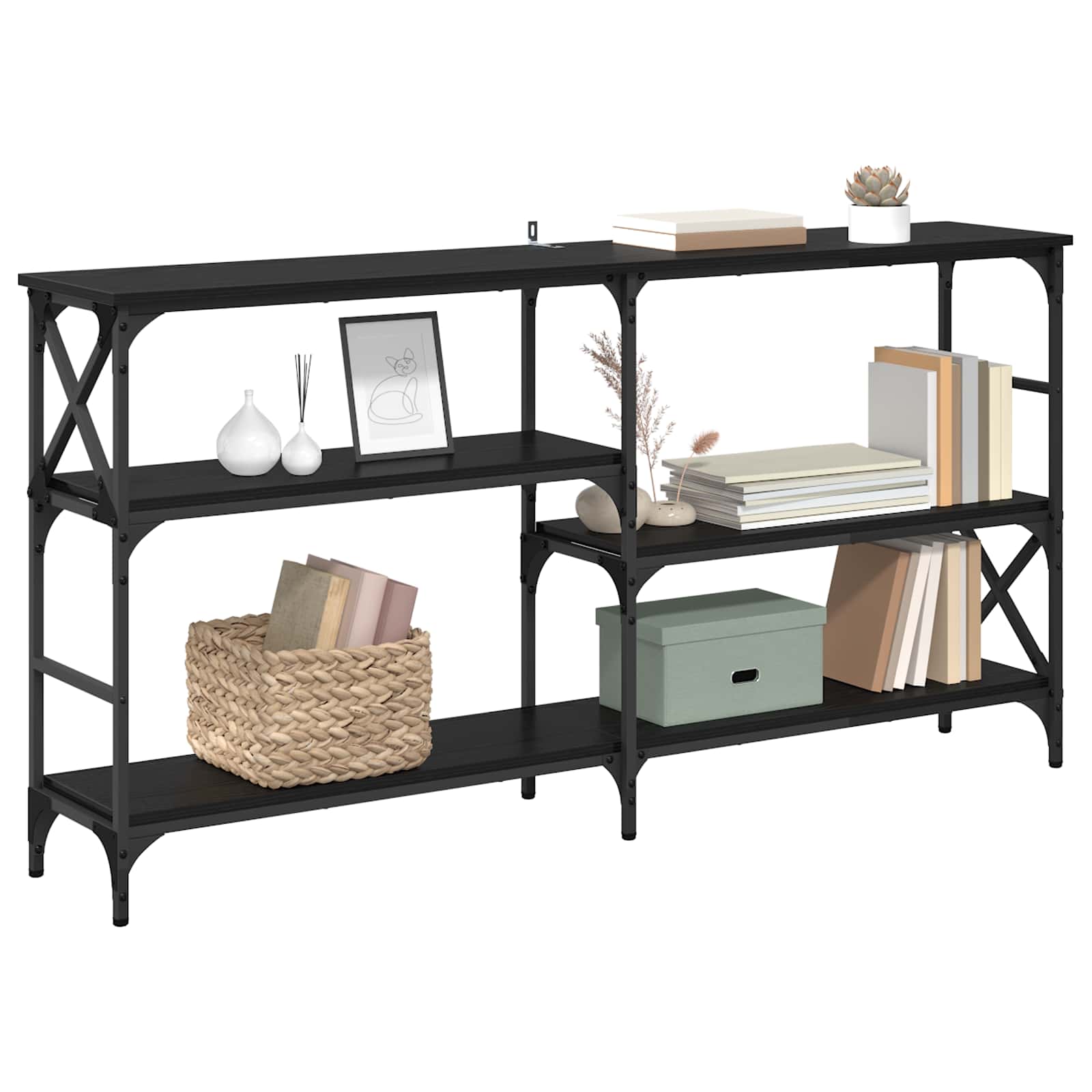 Table console Chêne noir 150 x 29 x 76,5 cm Bois d'ingénierie - XIOS
