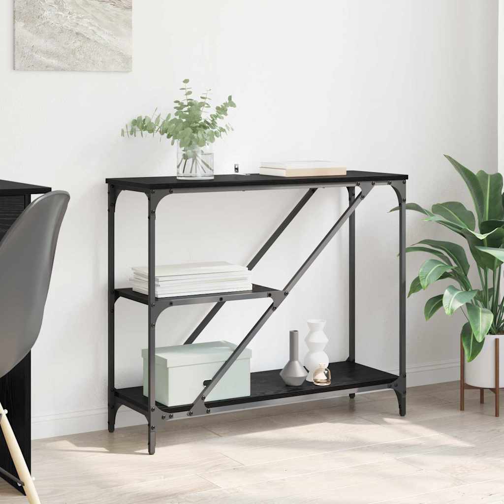 Table console Chêne noir 88,5 x 30 x 75 cm Bois d'ingénierie - XIOS