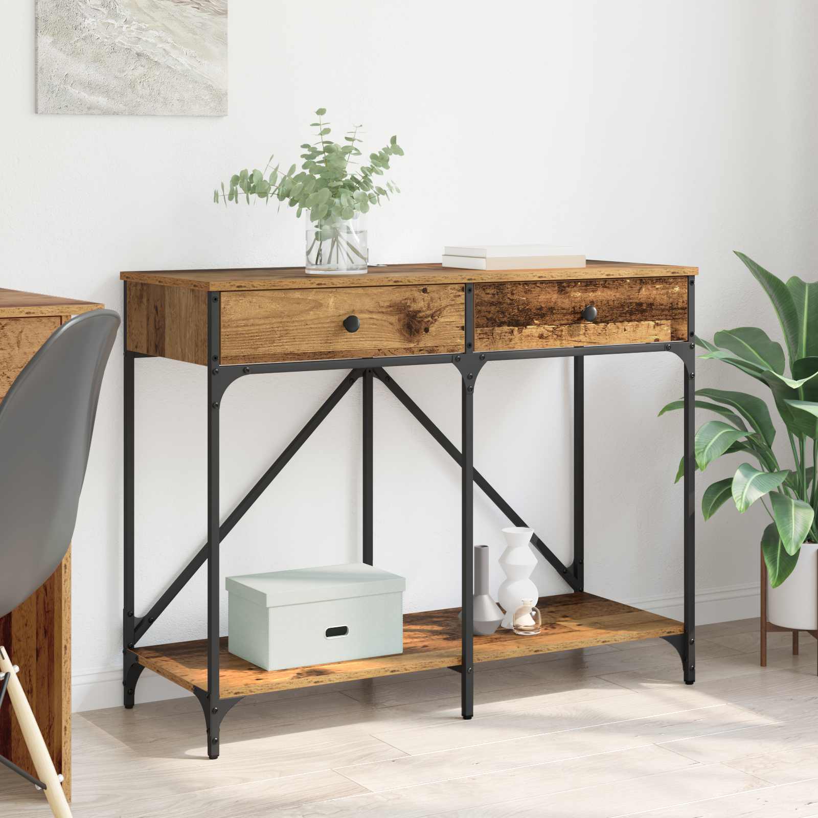 Table console Bois Ancien 100 x 39 x 78,5 cm Bois d'ingénierie - XIOS