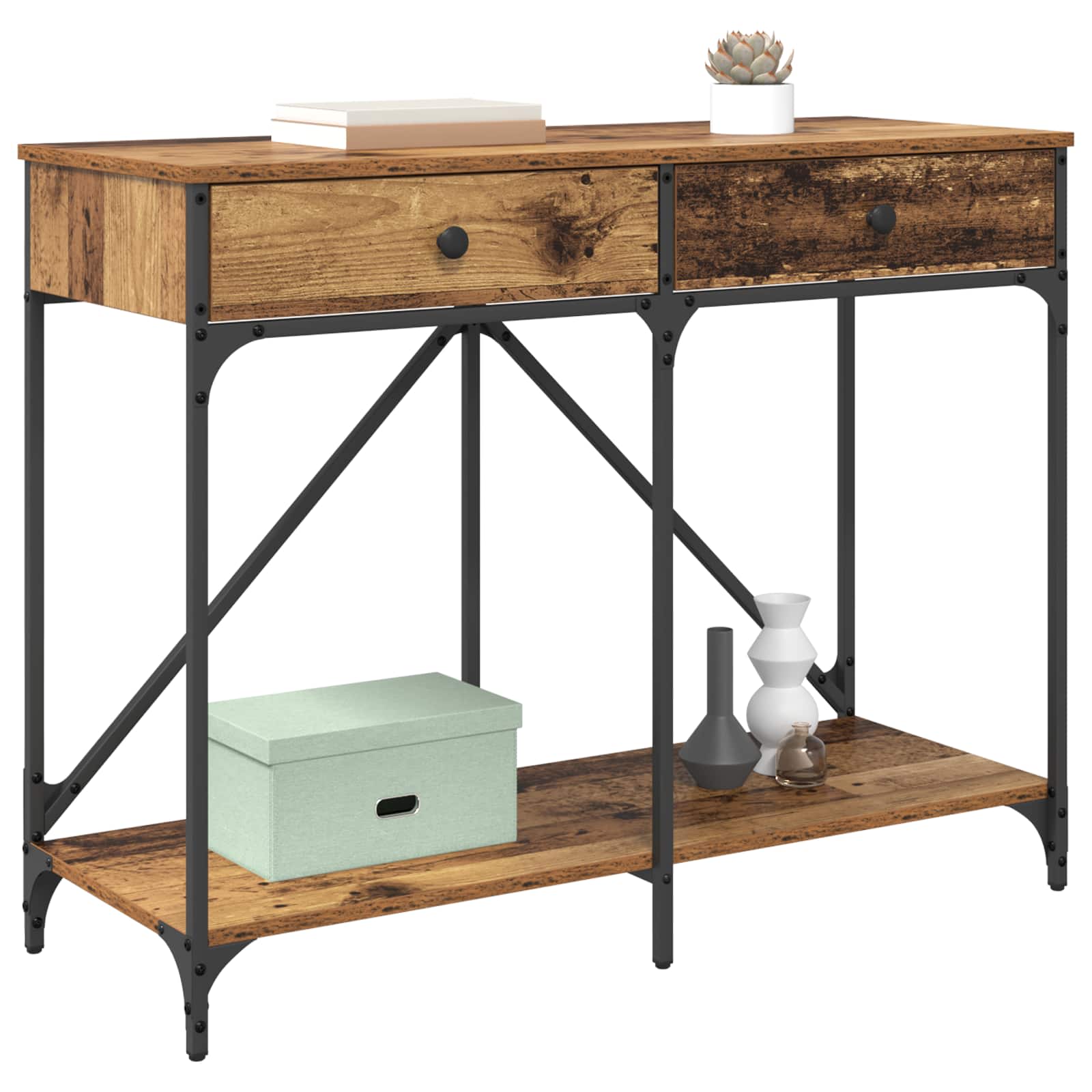 Table console Bois Ancien 100 x 39 x 78,5 cm Bois d'ingénierie - XIOS