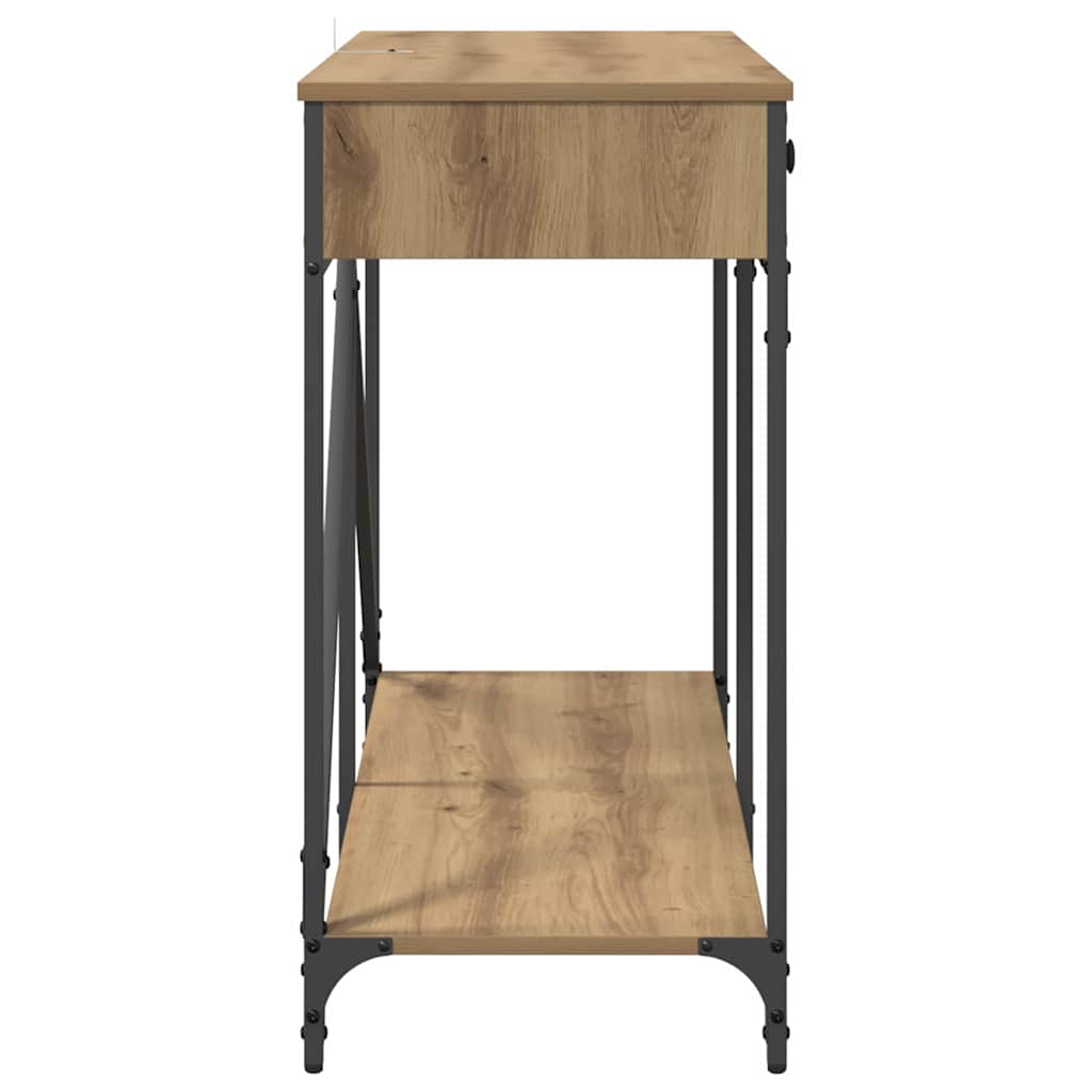 Table console avec tiroir Chêne artisanal 100 x 39 x 78,5 cm - XIOS