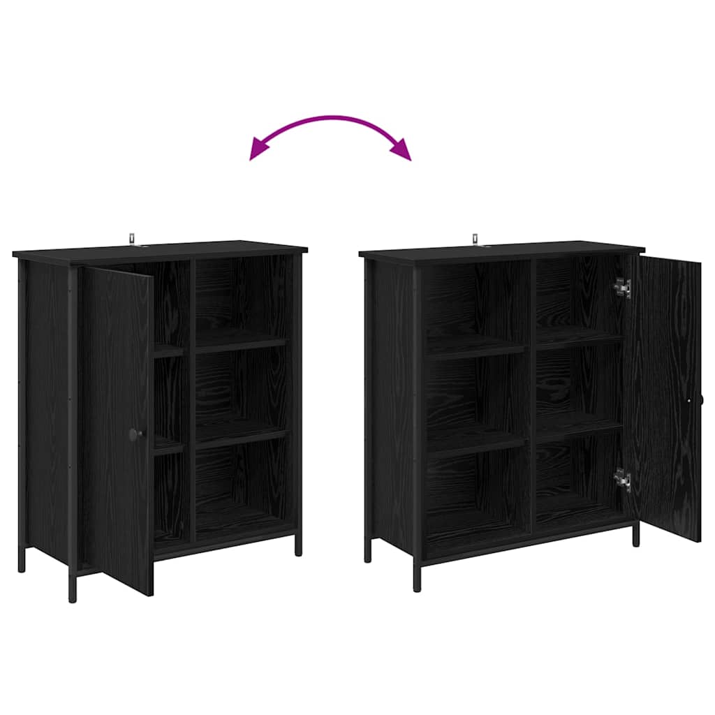 Buffet Chêne noir 70 x 30 x 80 cm Bois d'ingénierie - XIOS