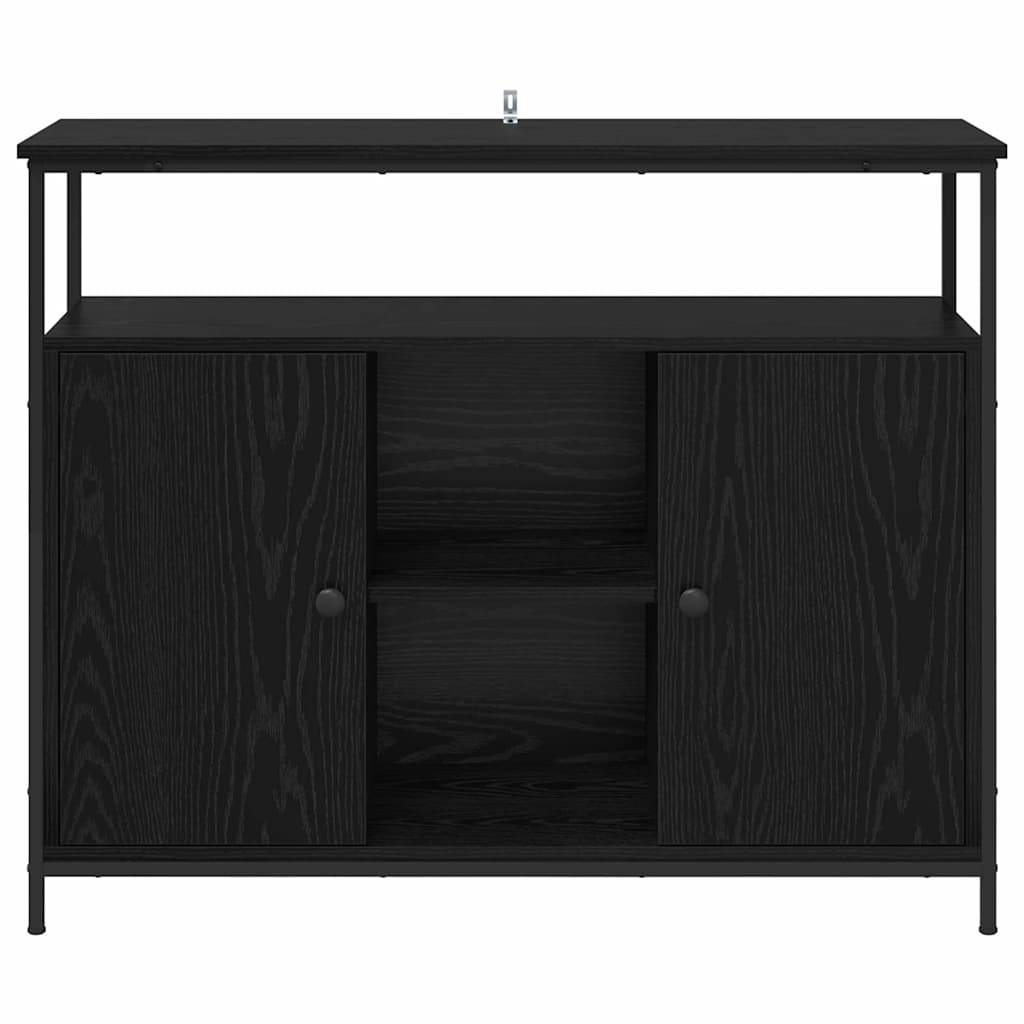 Buffet Chêne noir 100 x 35 x 80 cm Bois d'ingénierie - XIOS