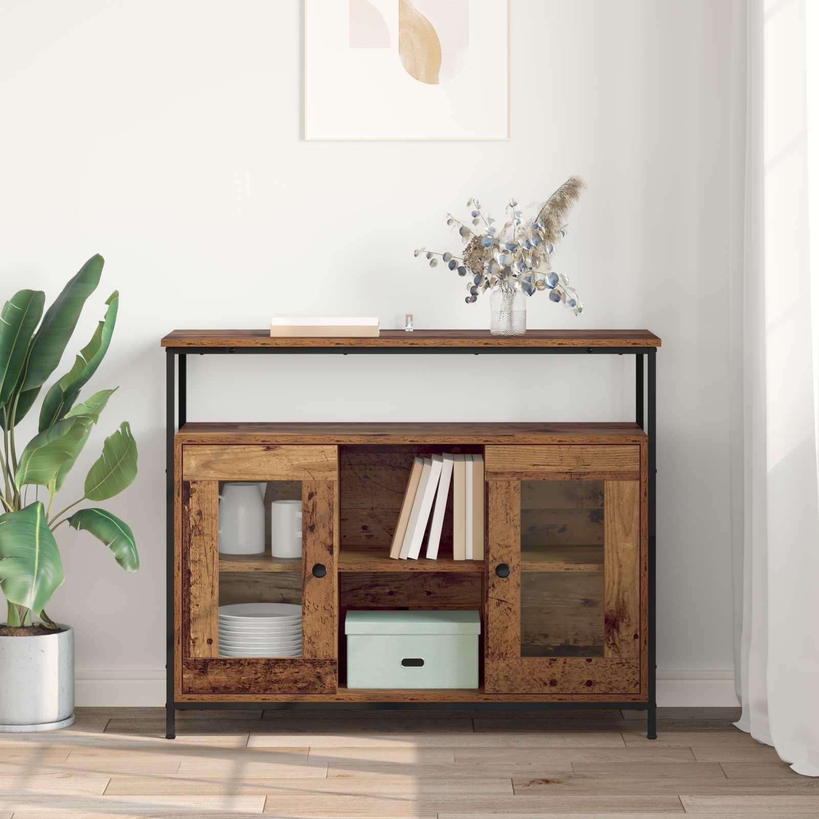 Buffet Bois Ancien 100 x 35 x 80 cm Bois d'ingénierie - XIOS