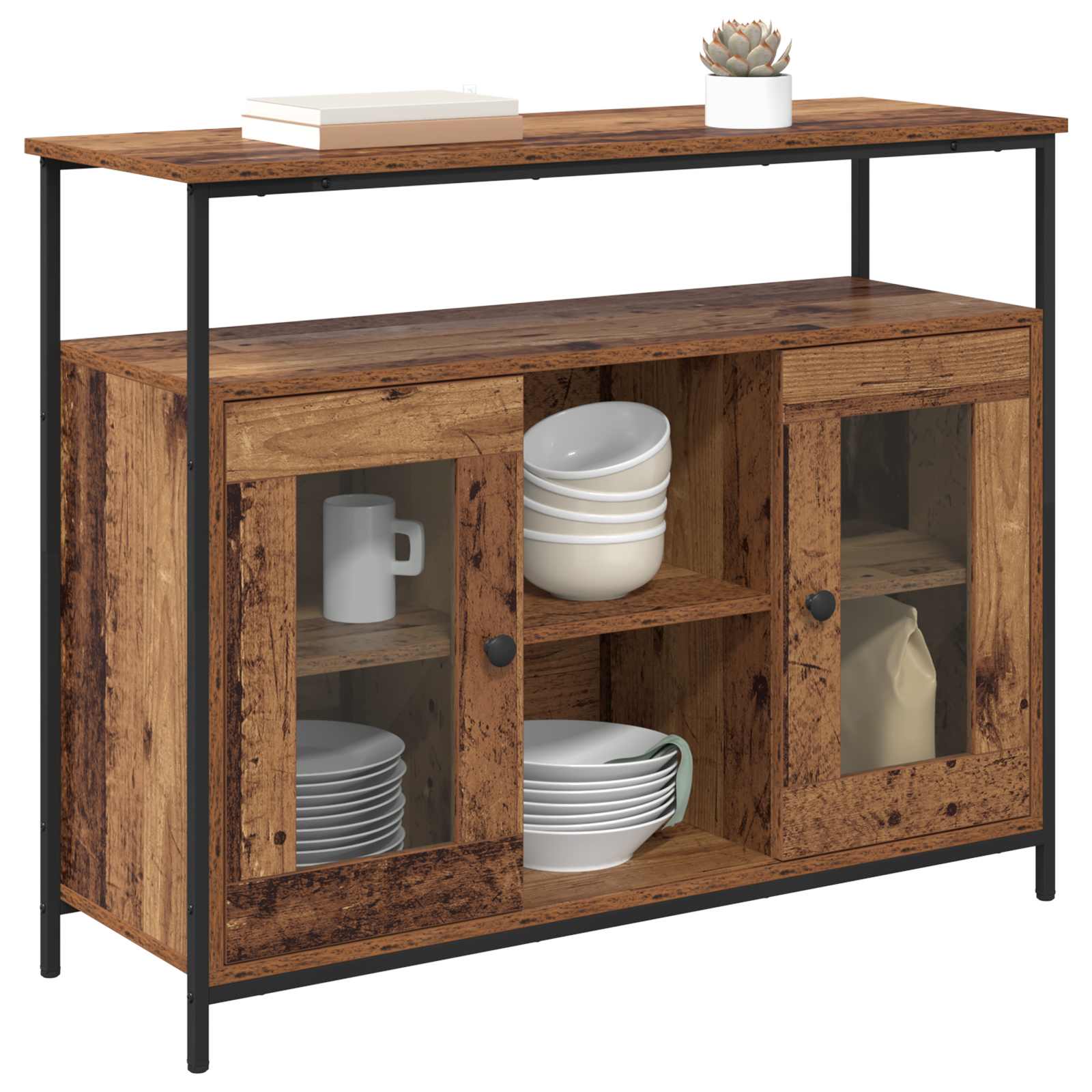 Buffet Bois Ancien 100 x 35 x 80 cm Bois d'ingénierie - XIOS