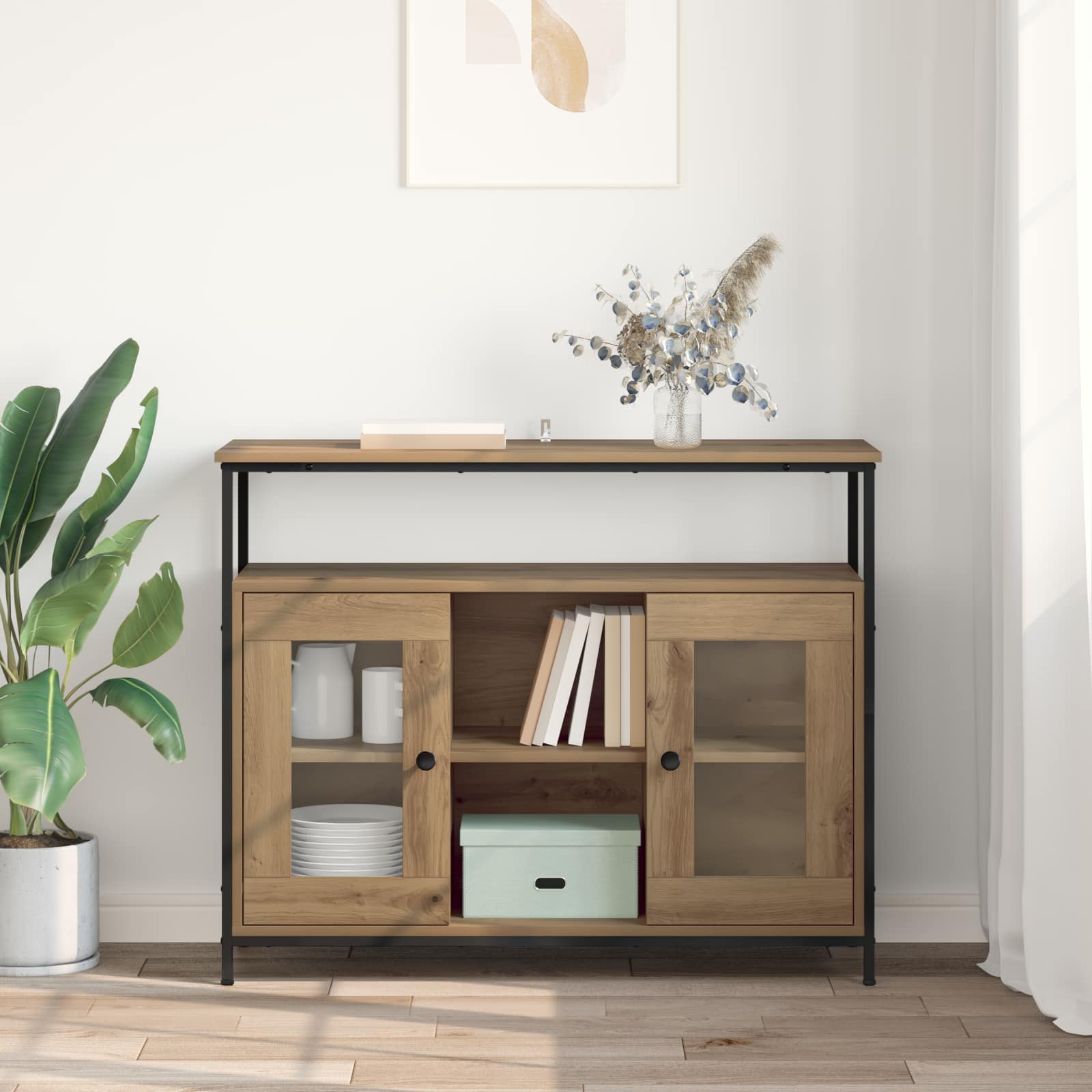 Buffet Chêne artisanal 100 x 35 x 80 cm Bois d'ingénierie - XIOS