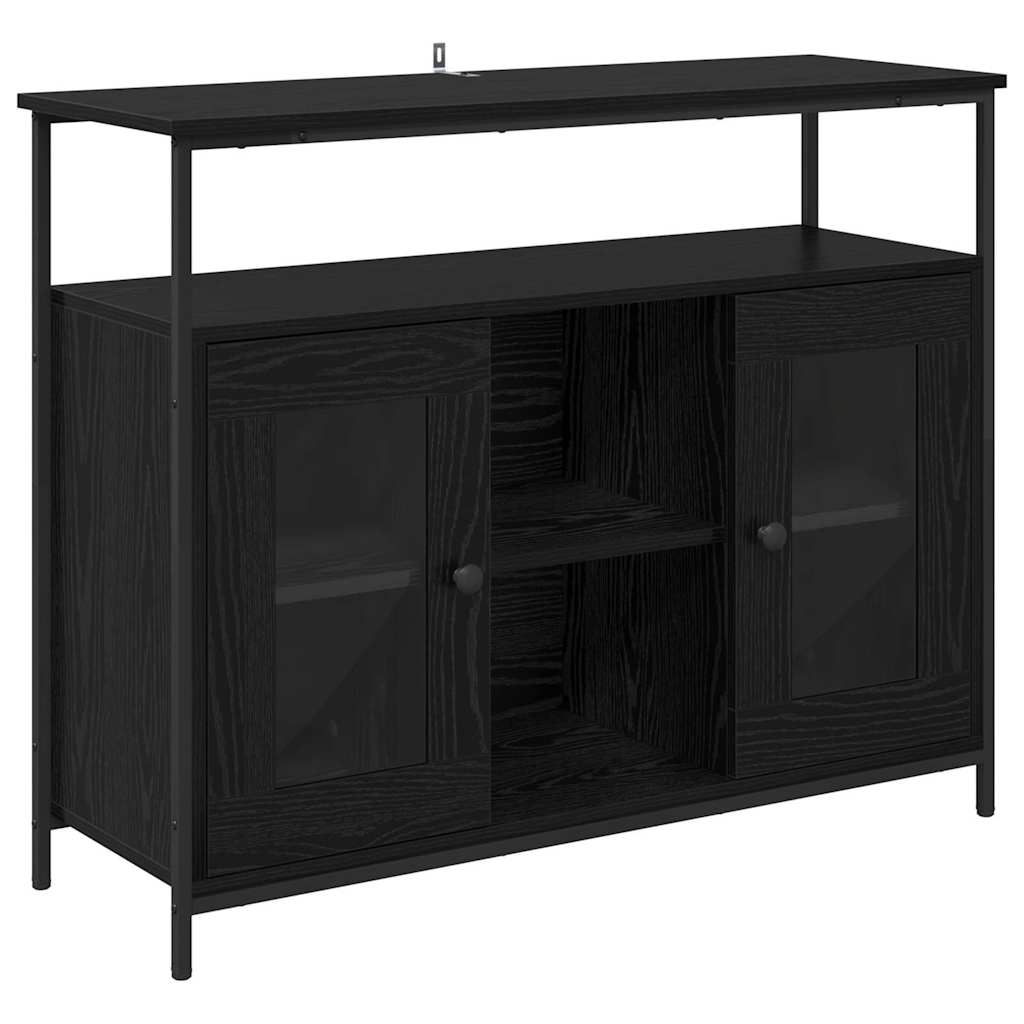 Buffet Chêne noir 100 x 35 x 80 cm Bois d'ingénierie - XIOS