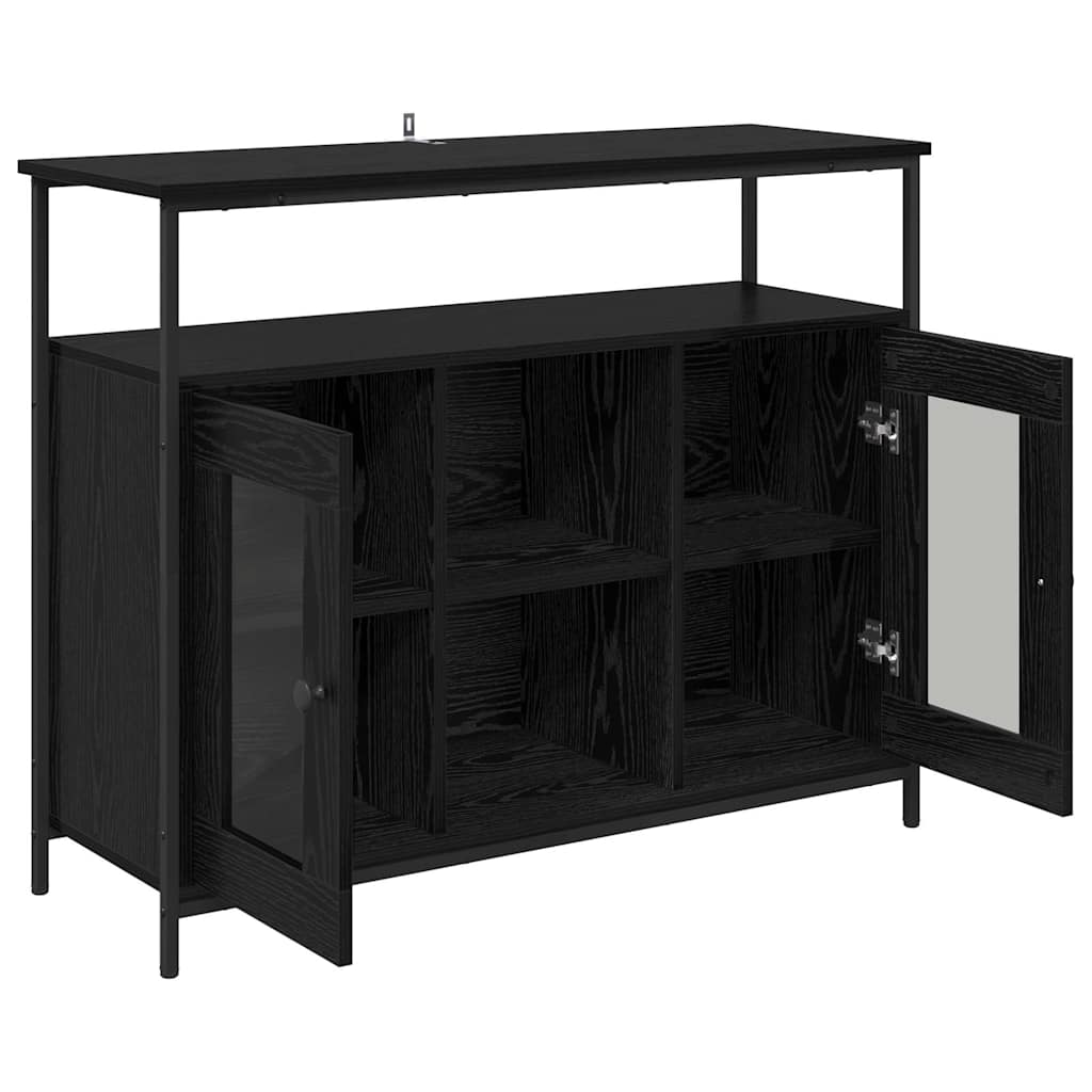 Buffet Chêne noir 100 x 35 x 80 cm Bois d'ingénierie - XIOS