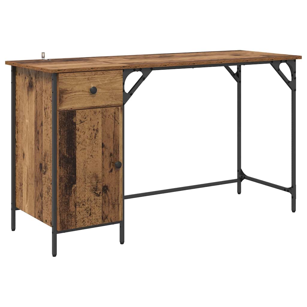 Bureau d'ordinateur avec tiroir Bois Ancien 131 x 48 x 75 cm