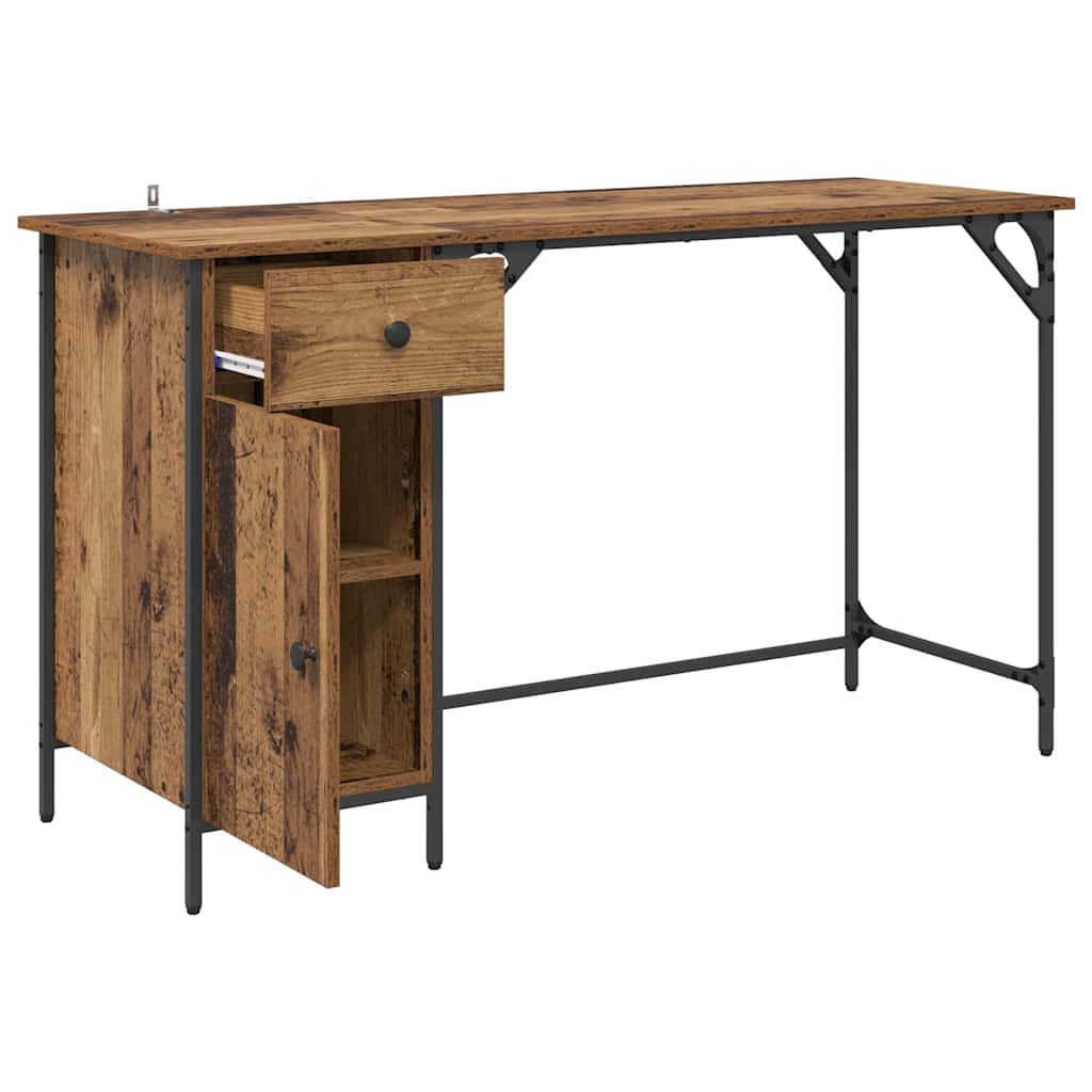 Bureau d'ordinateur avec tiroir Bois Ancien 131 x 48 x 75 cm