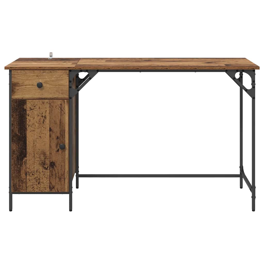 Bureau d'ordinateur avec tiroir Bois Ancien 131 x 48 x 75 cm