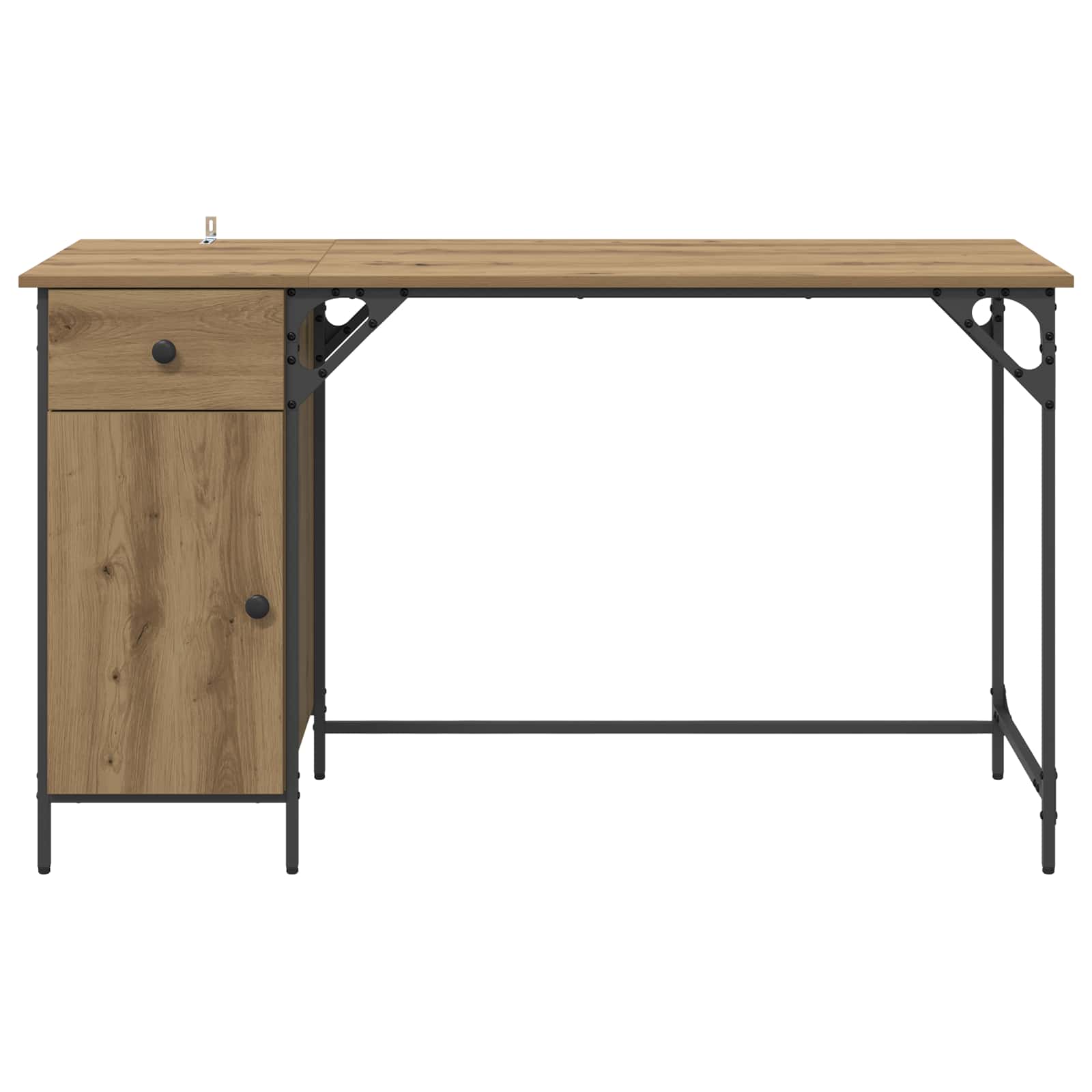 Bureau d'ordinateur Chêne artisanal 131 x 48 x 75 cm - XIOS