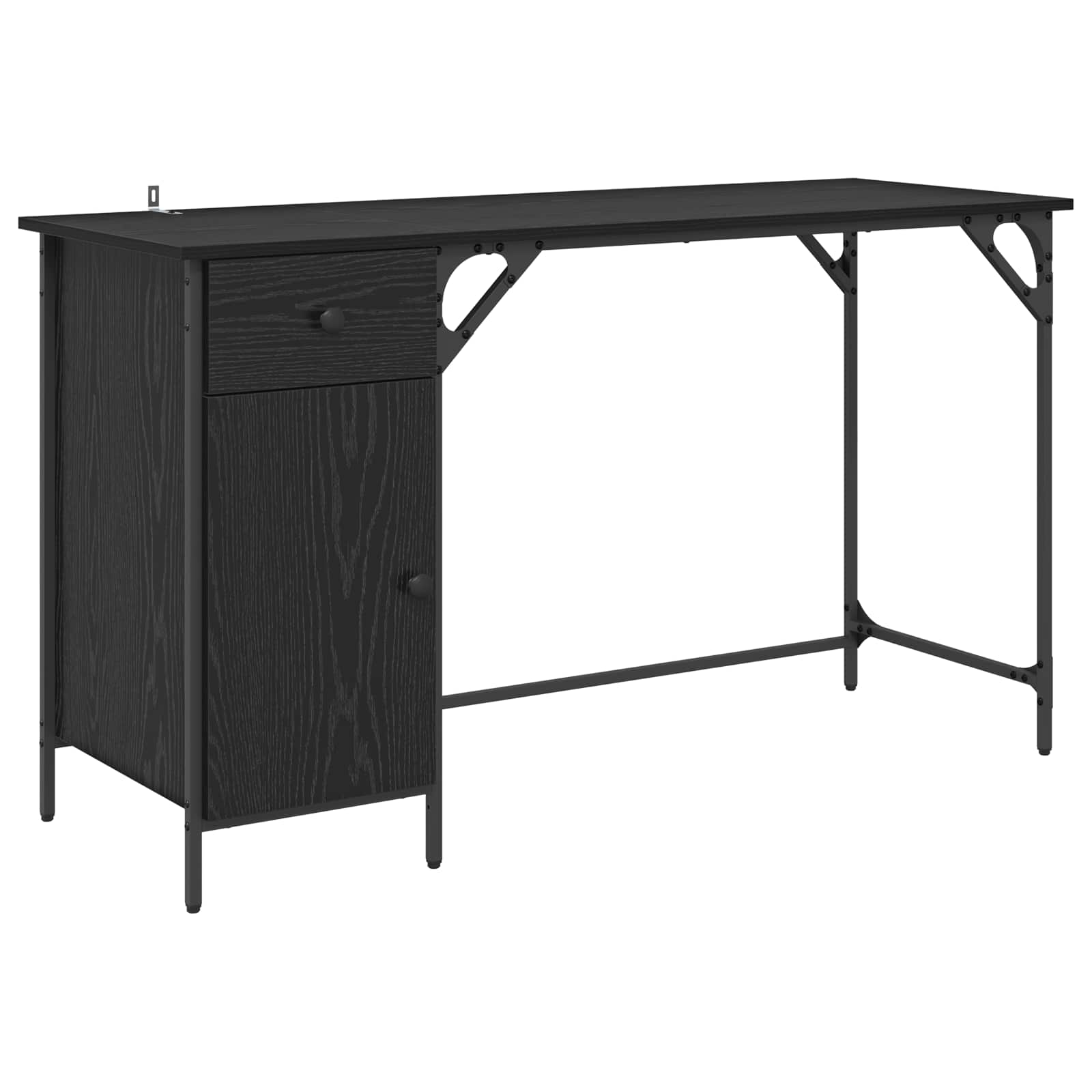 Bureau d'ordinateur avec tiroir Chêne noir 131 x 48 x 75 cm - XIOS