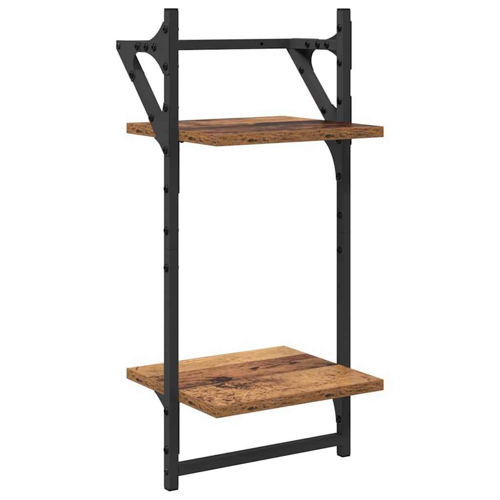 Ensemble d'étagères murales 6 pcs Bois Ancien 100 x 25 x 30 cm - XIOS