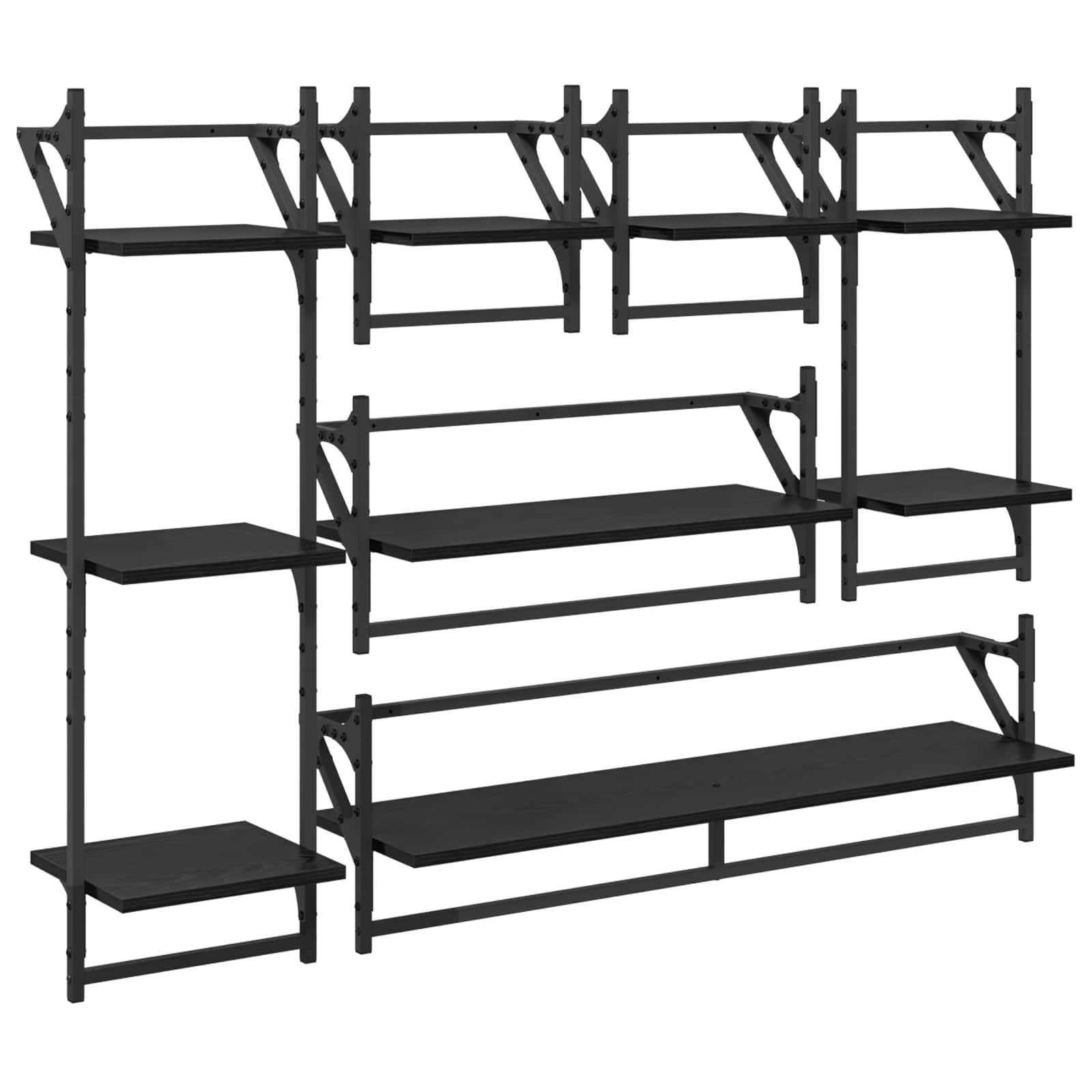 Ensemble d'étagères murales 6 pcs Chêne noir 100 x 25 x 30 cm - XIOS