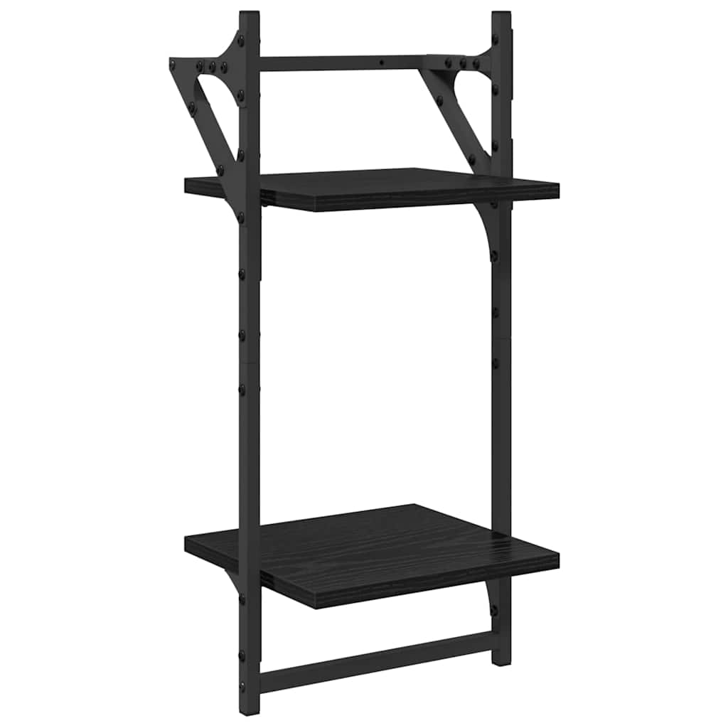 Ensemble d'étagères murales 6 pcs Chêne noir 100 x 25 x 30 cm - XIOS