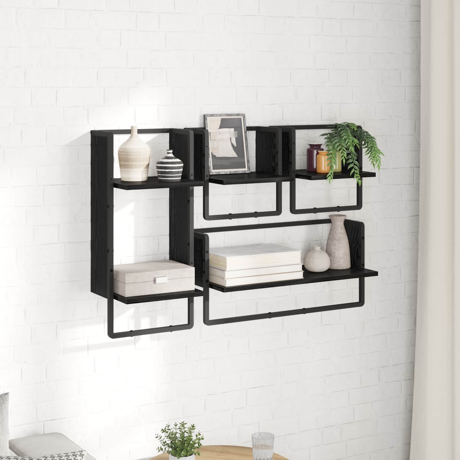 Ensemble d'étagères murales 4 pcs Chêne noir 65 x 25 x 30 cm - XIOS
