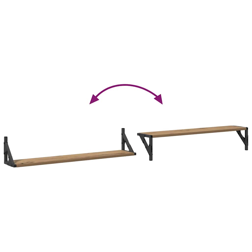 Étagères Murales 2 pcs Chêne artisanal 80 x 15 x 15,5 cm - XIOS