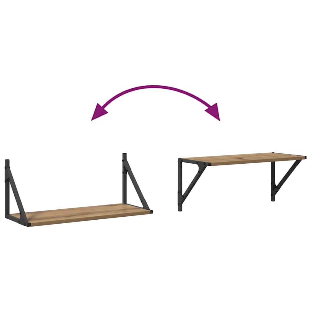 Étagères Murales 2 pcs Chêne artisanal 60 x 25 x 25,5 cm - XIOS