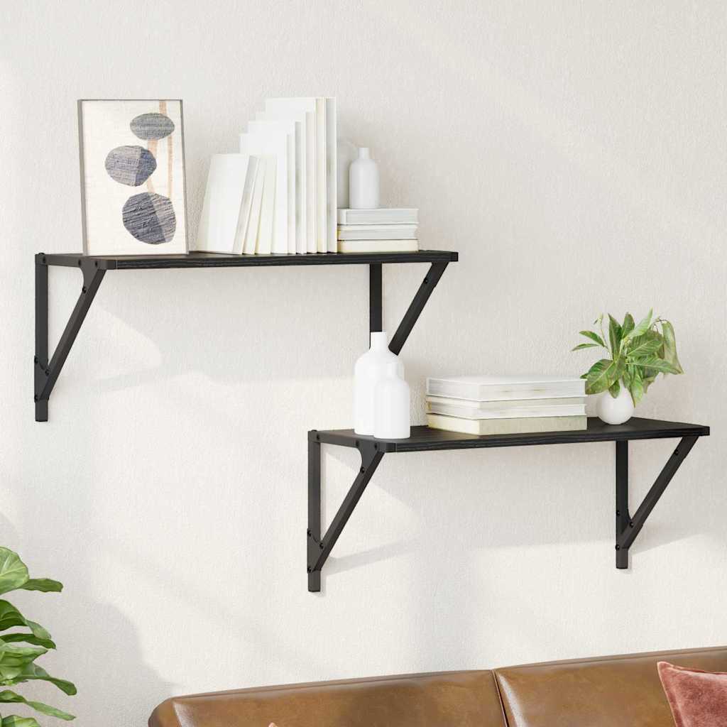 Étagères Murales 2 pcs Chêne noir 60 x 25 x 25,5 cm - XIOS