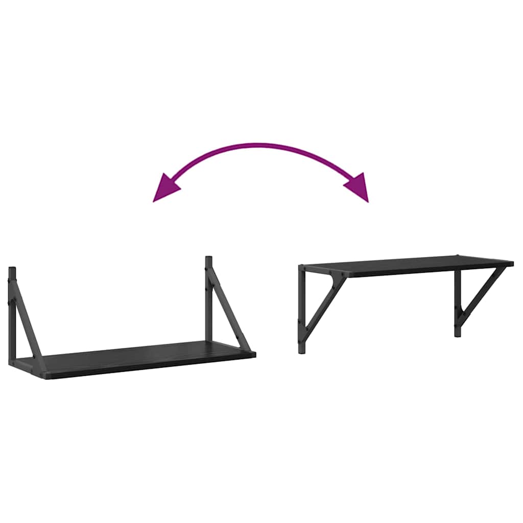 Étagères Murales 2 pcs Chêne noir 60 x 25 x 25,5 cm - XIOS