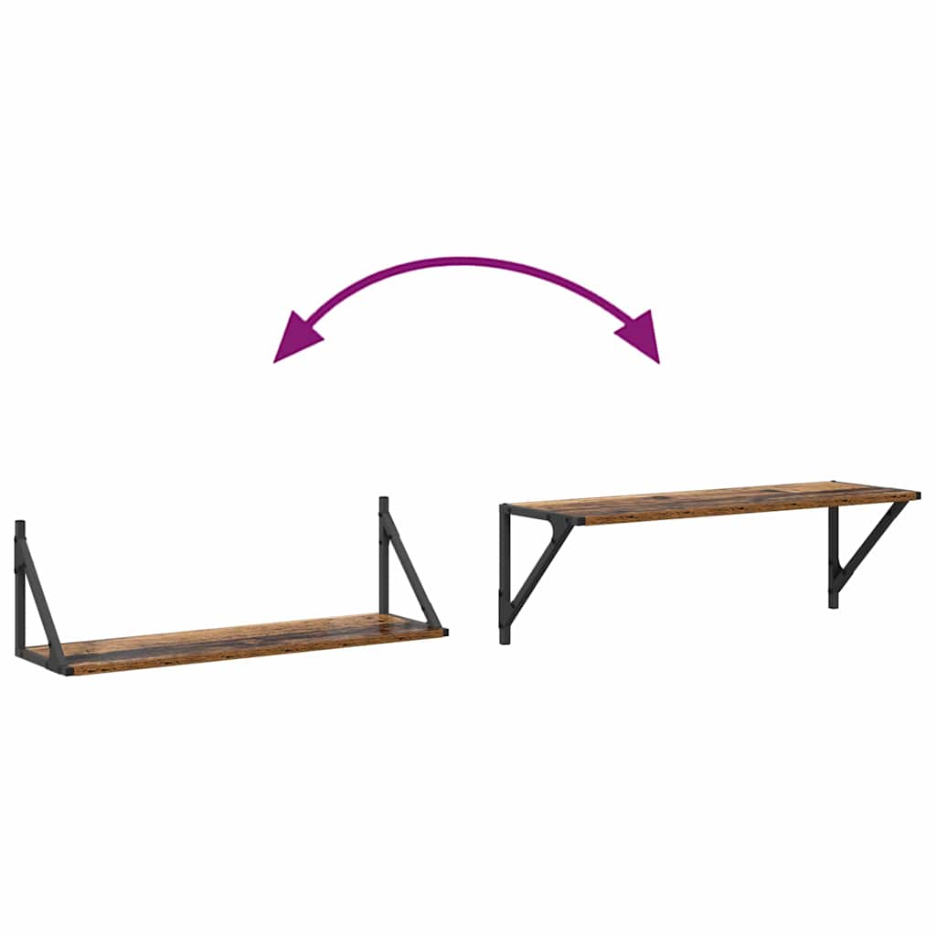 Étagères Murales 2 pcs Bois Ancien 80 x 25 x 25,5 cm - XIOS