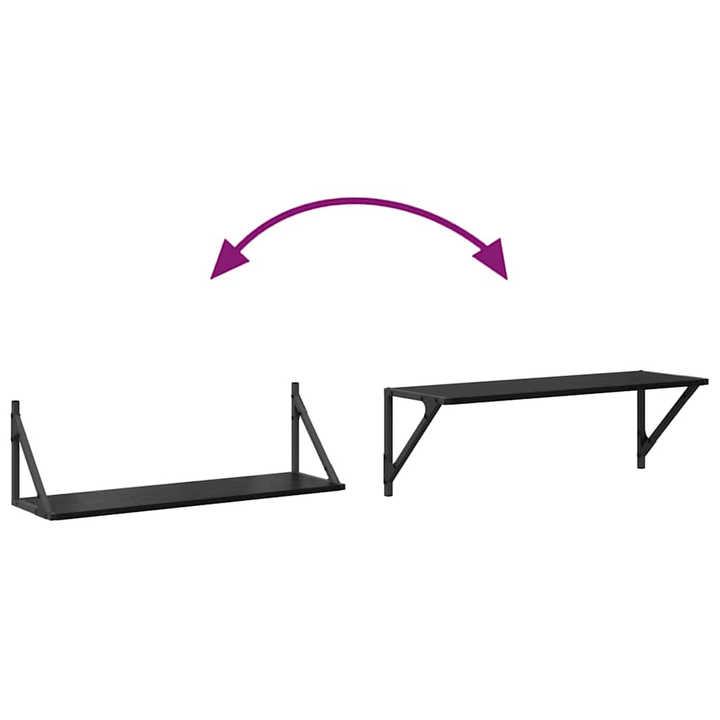 Étagères Murales 2 pcs Chêne noir 80 x 25 x 25,5 cm - XIOS