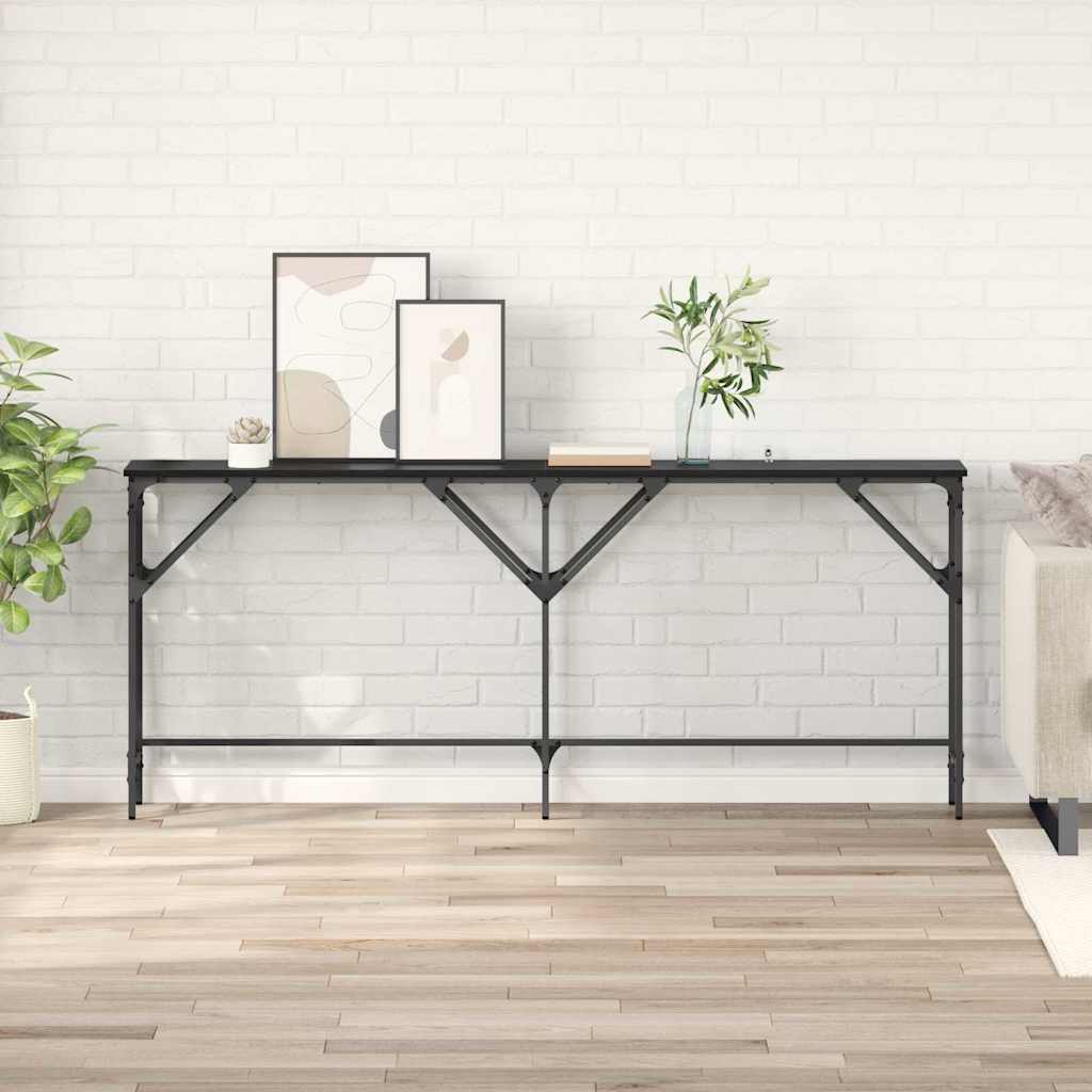 Table console Chêne noir 180 x 29 x 75 cm Bois d'ingénierie - XIOS