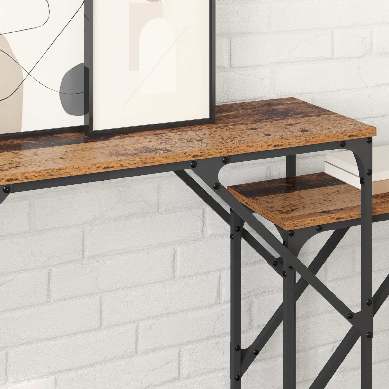 Table console 2 pcs Bois Ancien 100 x 28 x 75 cm - XIOS