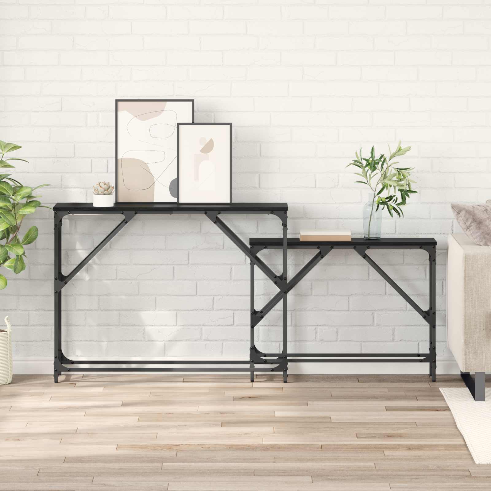 Table console 2 pcs Chêne noir 100 x 28 x 75 cm - XIOS