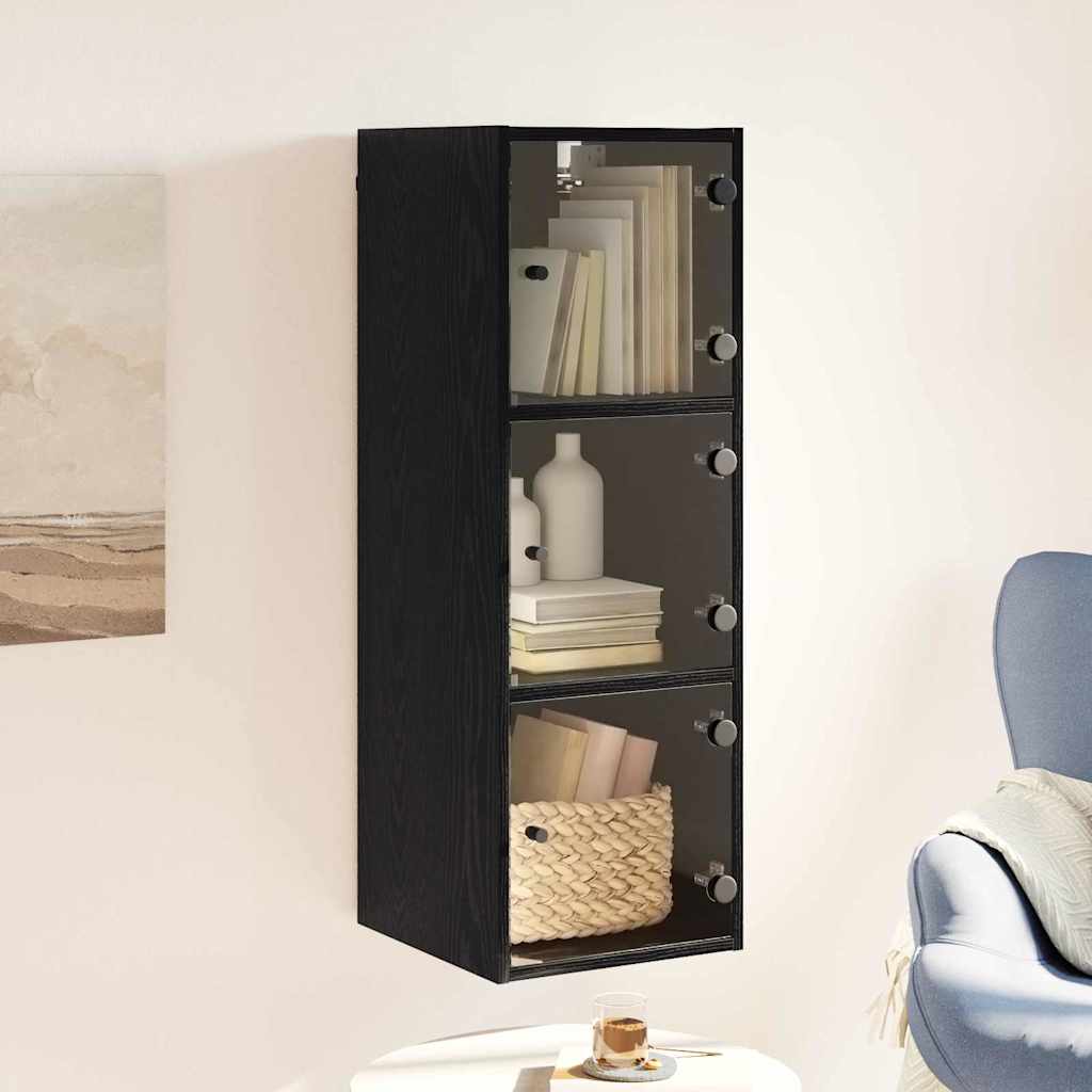 Meuble mural Chêne noir 35 x 37 x 102 cm Bois d'ingénierie - XIOS