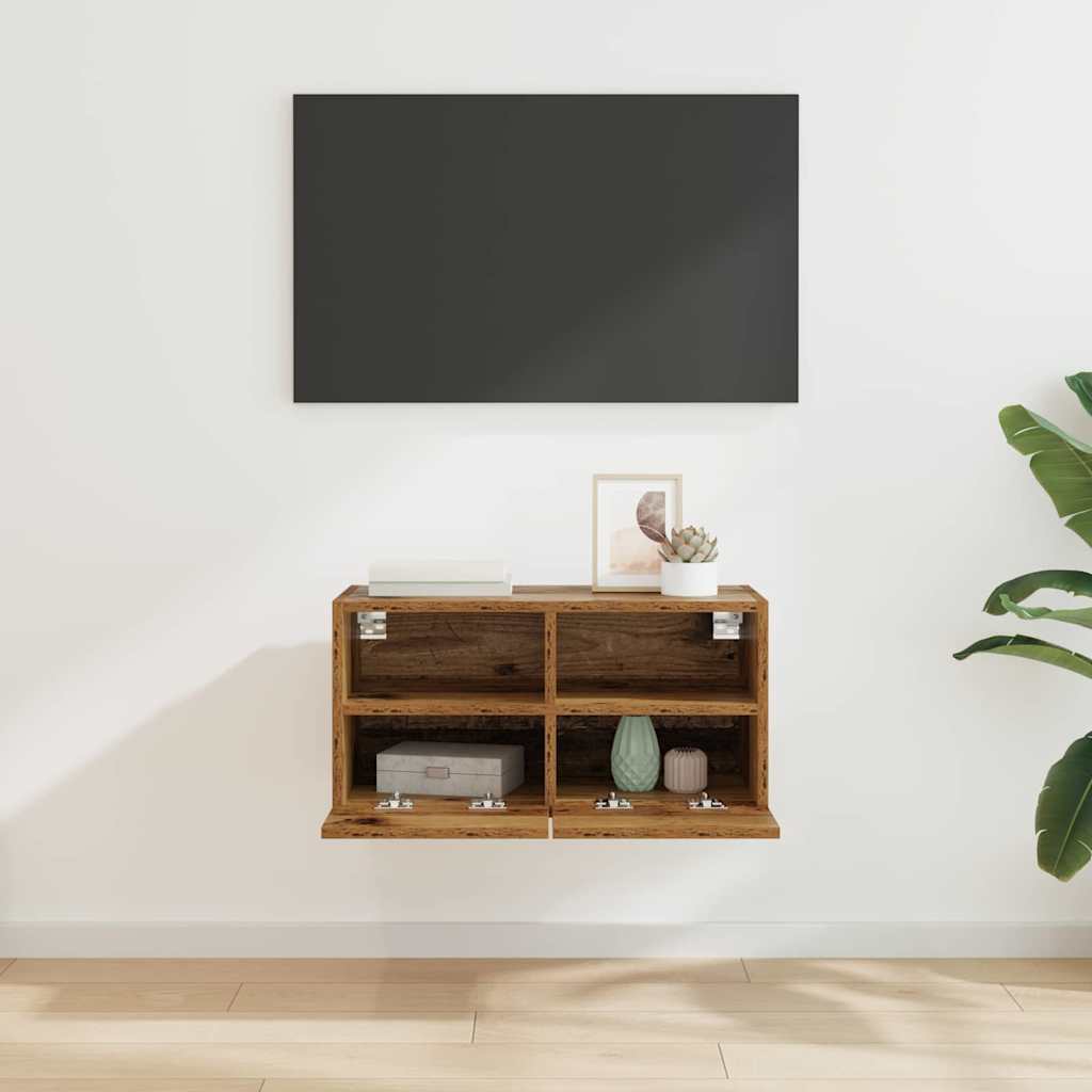 Meuble TV mural Bois Ancien 60 x 30 x 30 cm Bois d'ingénierie - XIOS
