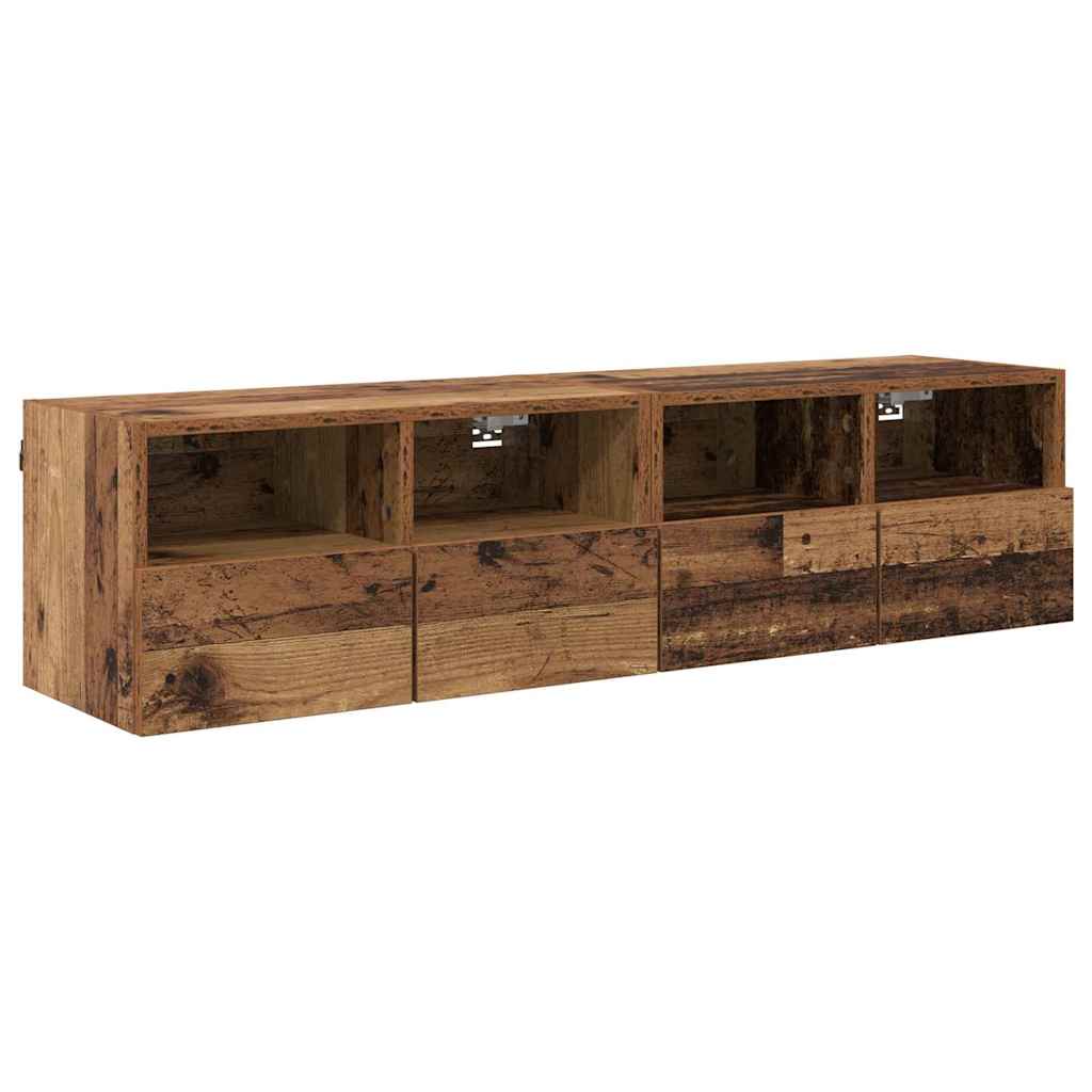 Meubles TV muraux 2 pcs Bois Ancien 60 x 30 x 30 cm - XIOS