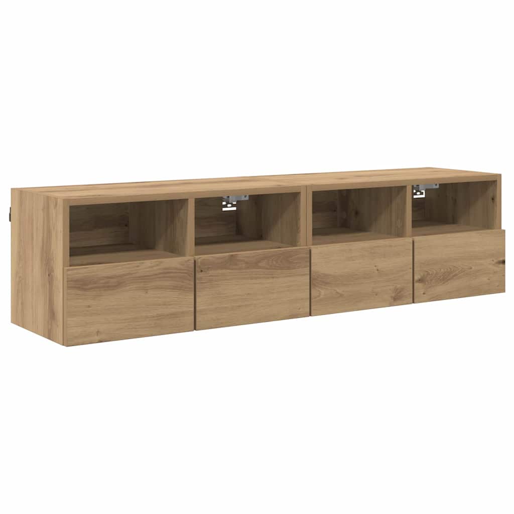 Meubles TV muraux 2 pcs Chêne artisanal 60 x 30 x 30 cm - XIOS