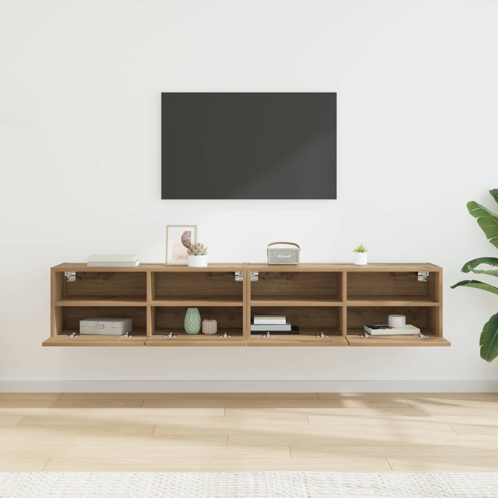 Meubles TV muraux 2 pcs Chêne artisanal 80 x 30 x 30 cm - XIOS