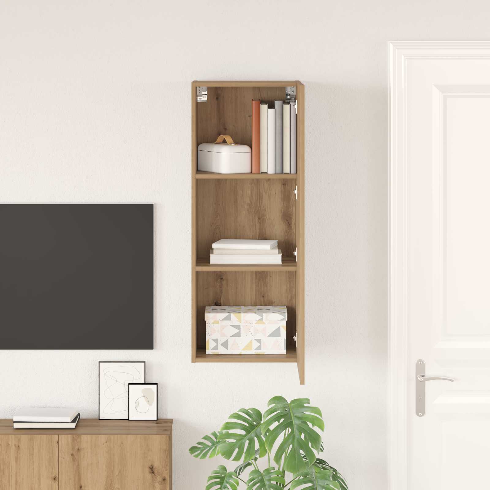 Meuble TV mural Chêne artisanal 40,5 x 30 x 102 cm - XIOS