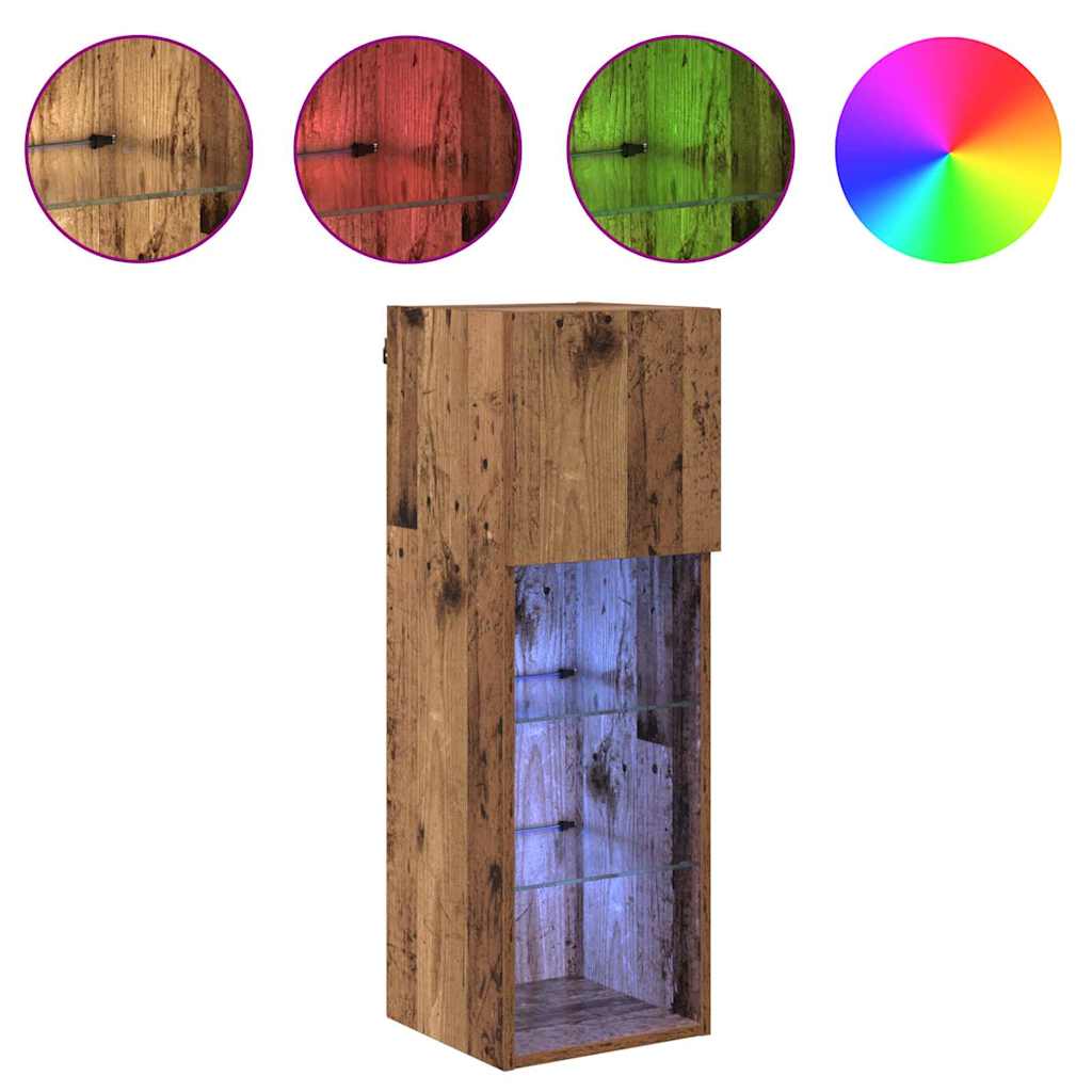 Meuble TV mural Bois Ancien 30,5 x 30 x 90 cm Bois d'ingénierie - XIOS