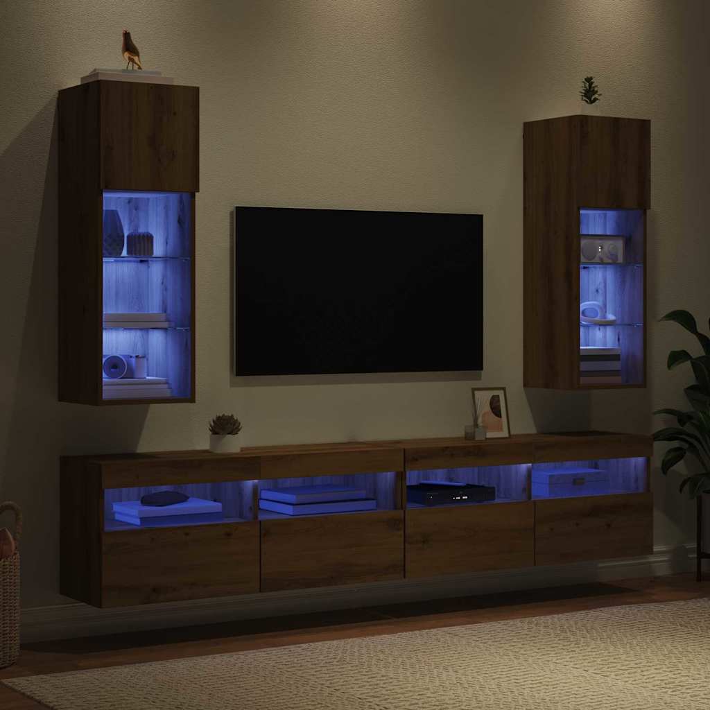 Meubles TV muraux 2 pcs Chêne artisanal 30,5 x 30 x 90 cm - XIOS