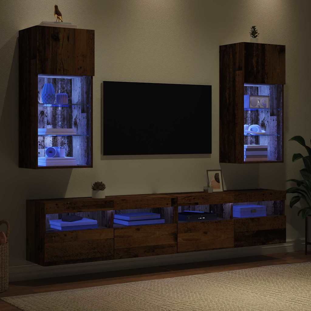 Meubles TV muraux 2 pcs Bois Ancien 40,5 x 30 x 90 cm - XIOS