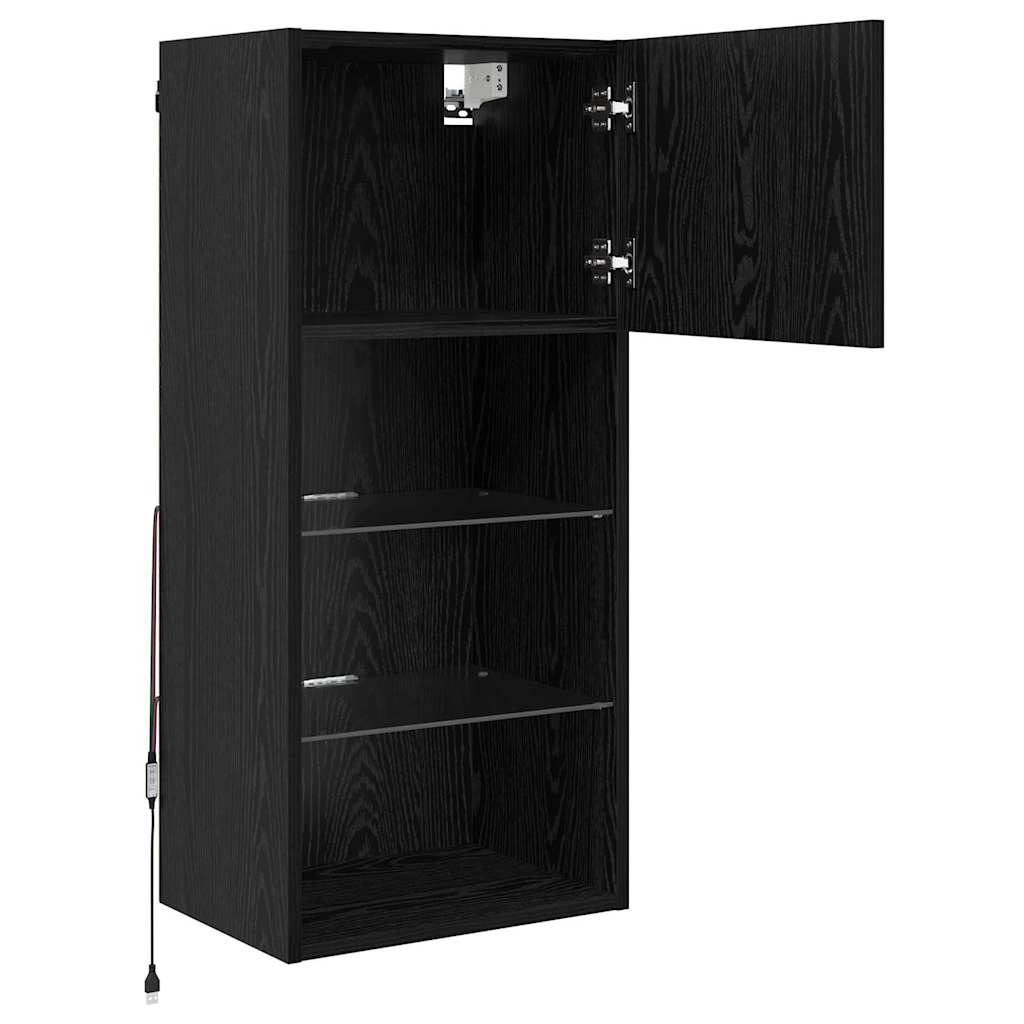 Meuble TV mural Chêne noir 40,5 x 30 x 90 cm Bois d'ingénierie - XIOS
