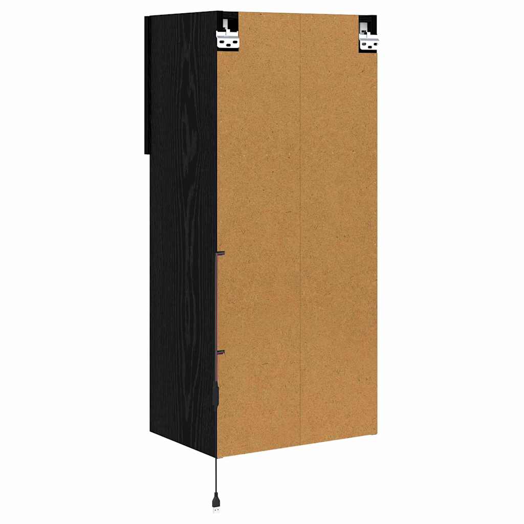 Meuble TV mural Chêne noir 40,5 x 30 x 90 cm Bois d'ingénierie - XIOS