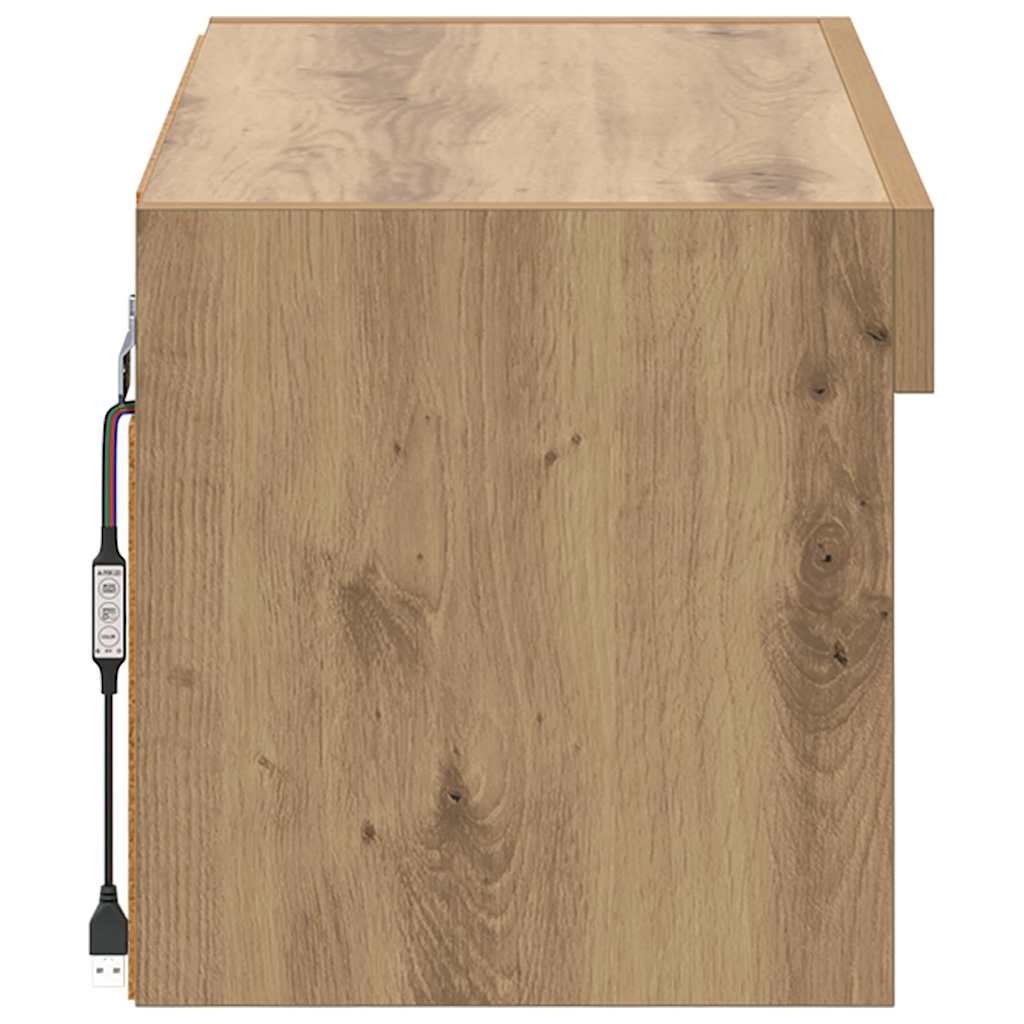 Meuble TV Chêne artisanal 60 x 30 x 30 cm Bois d'ingénierie - XIOS