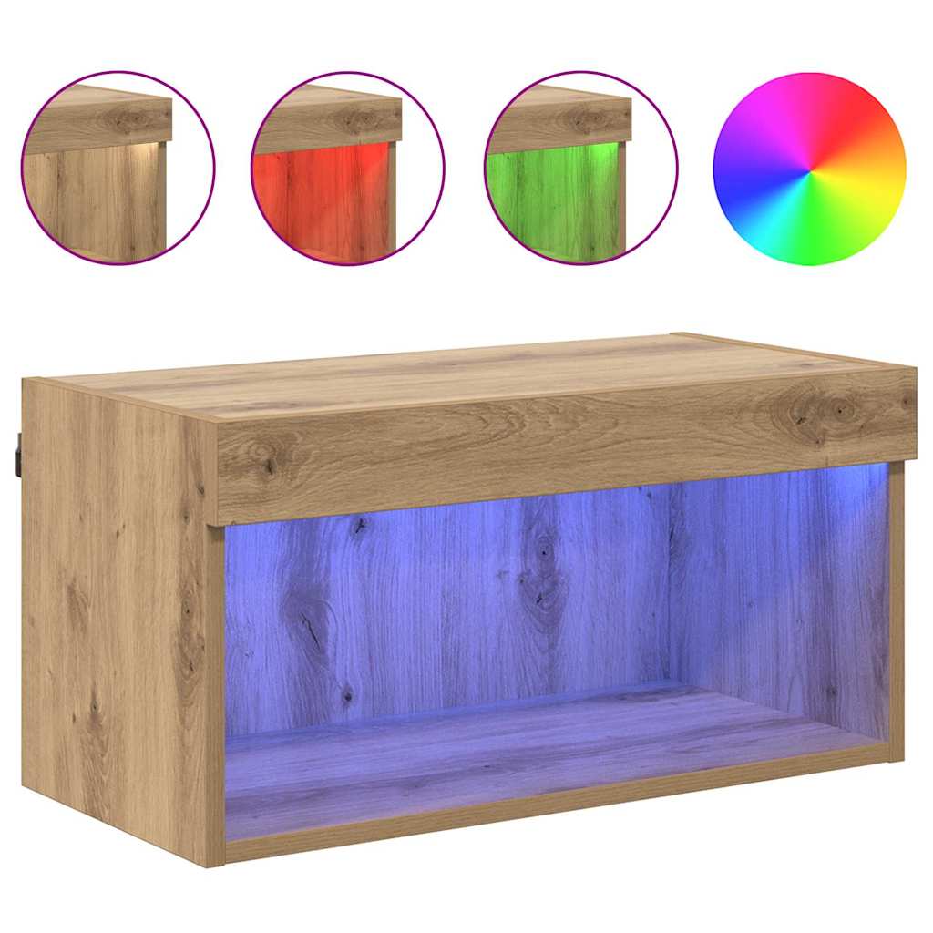 Meuble TV Chêne artisanal 60 x 30 x 30 cm Bois d'ingénierie - XIOS