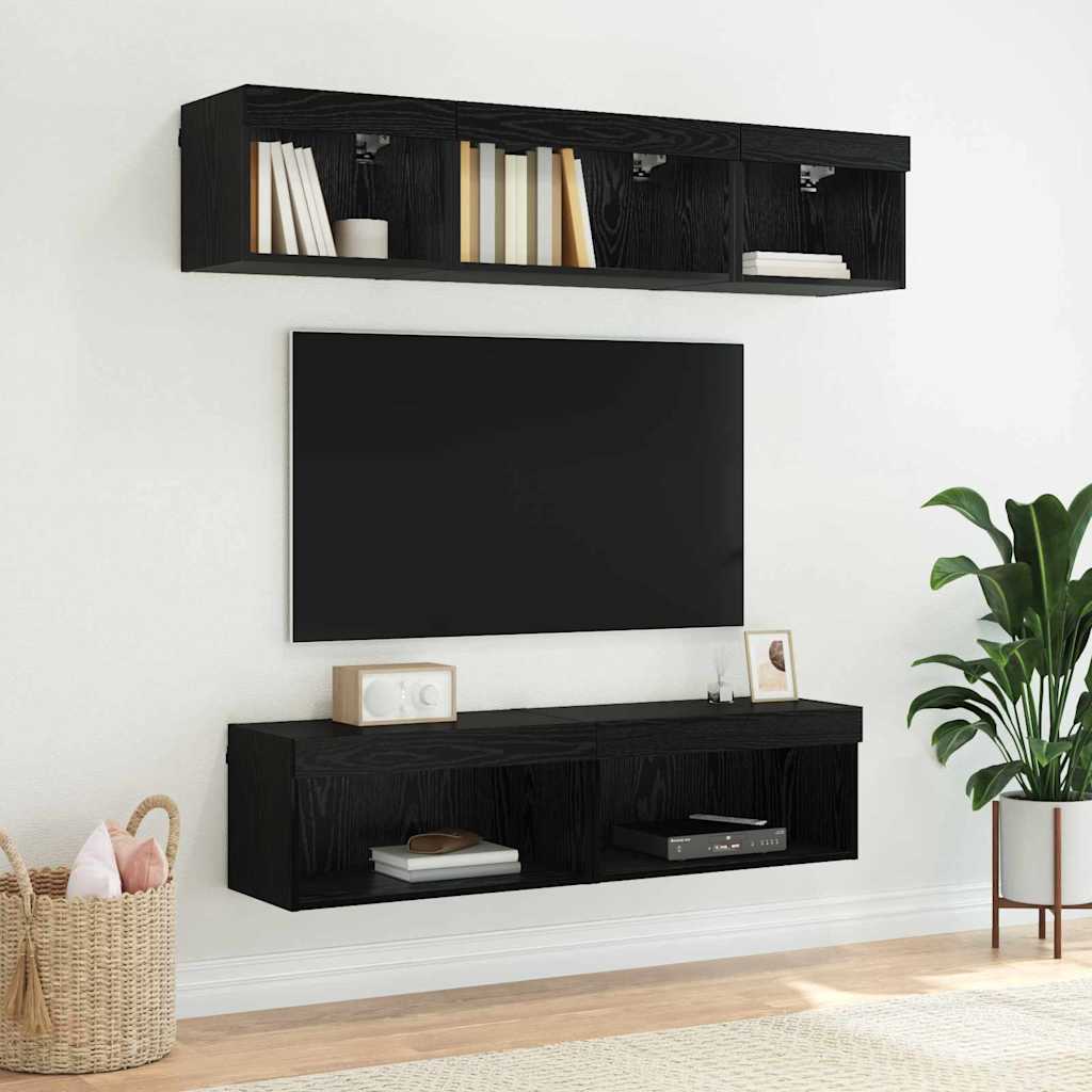 Meubles TV 2 pcs Chêne noir 60 x 30 x 30 cm Bois d'ingénierie - XIOS