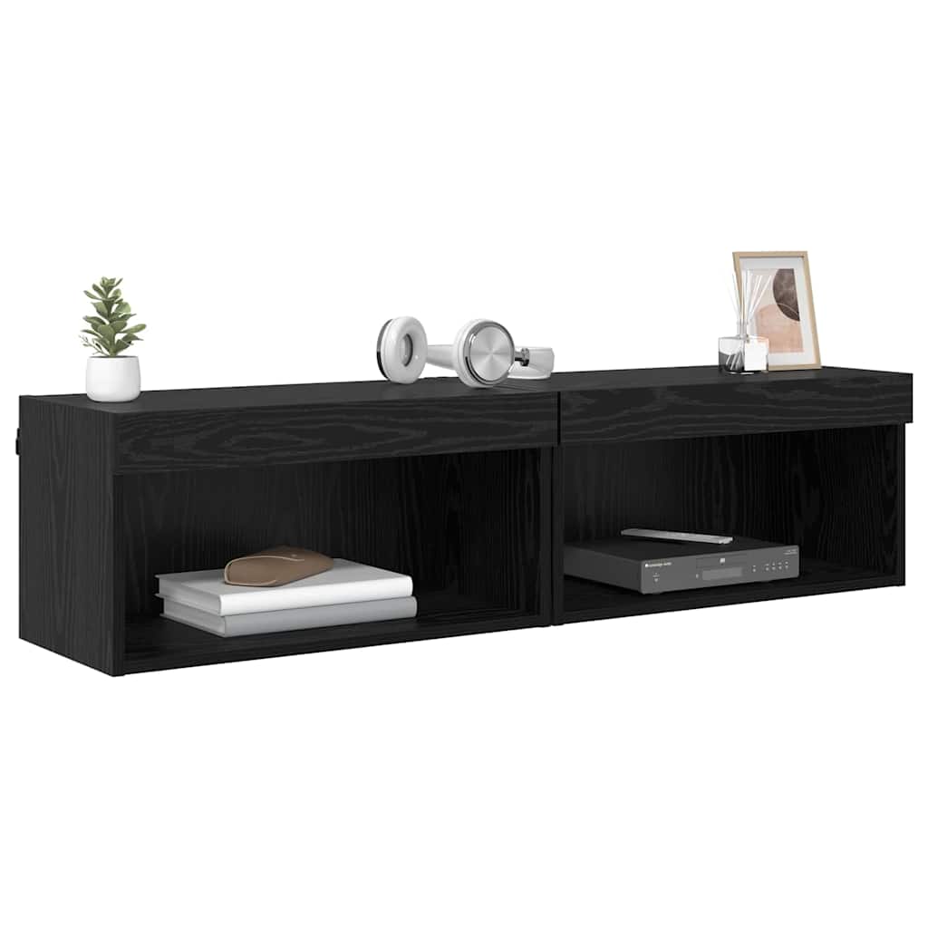 Meubles TV 2 pcs Chêne noir 60 x 30 x 30 cm Bois d'ingénierie - XIOS