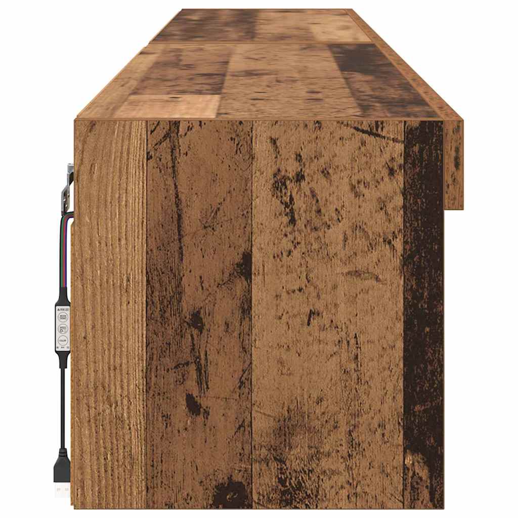 Meubles TV muraux Panama 2 pcs Bois ancien 100 x 30 x 30 cm - XIOS
