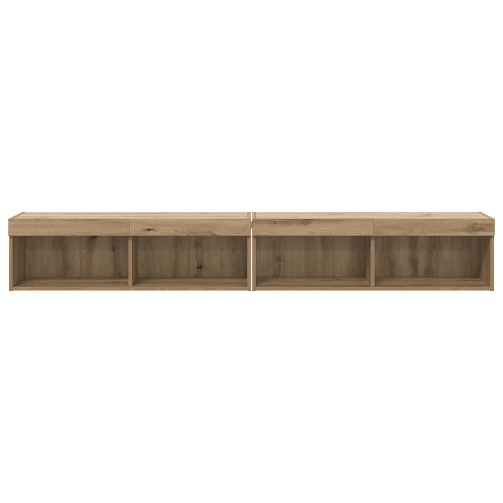Meubles TV muraux Panama 2 pcs Chêne artisanal 100 x 30 x 30 cm - XIOS