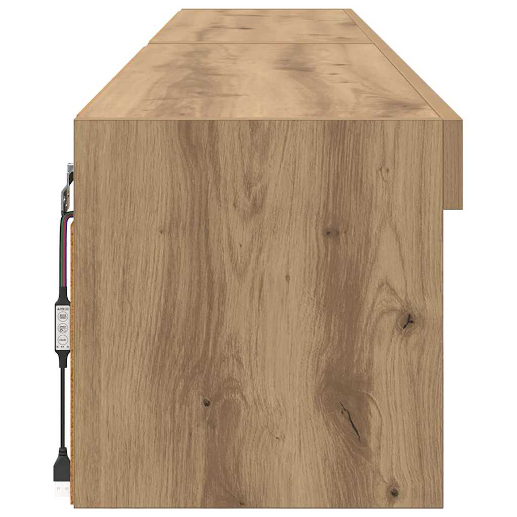 Meubles TV muraux Panama 2 pcs Chêne artisanal 100 x 30 x 30 cm - XIOS